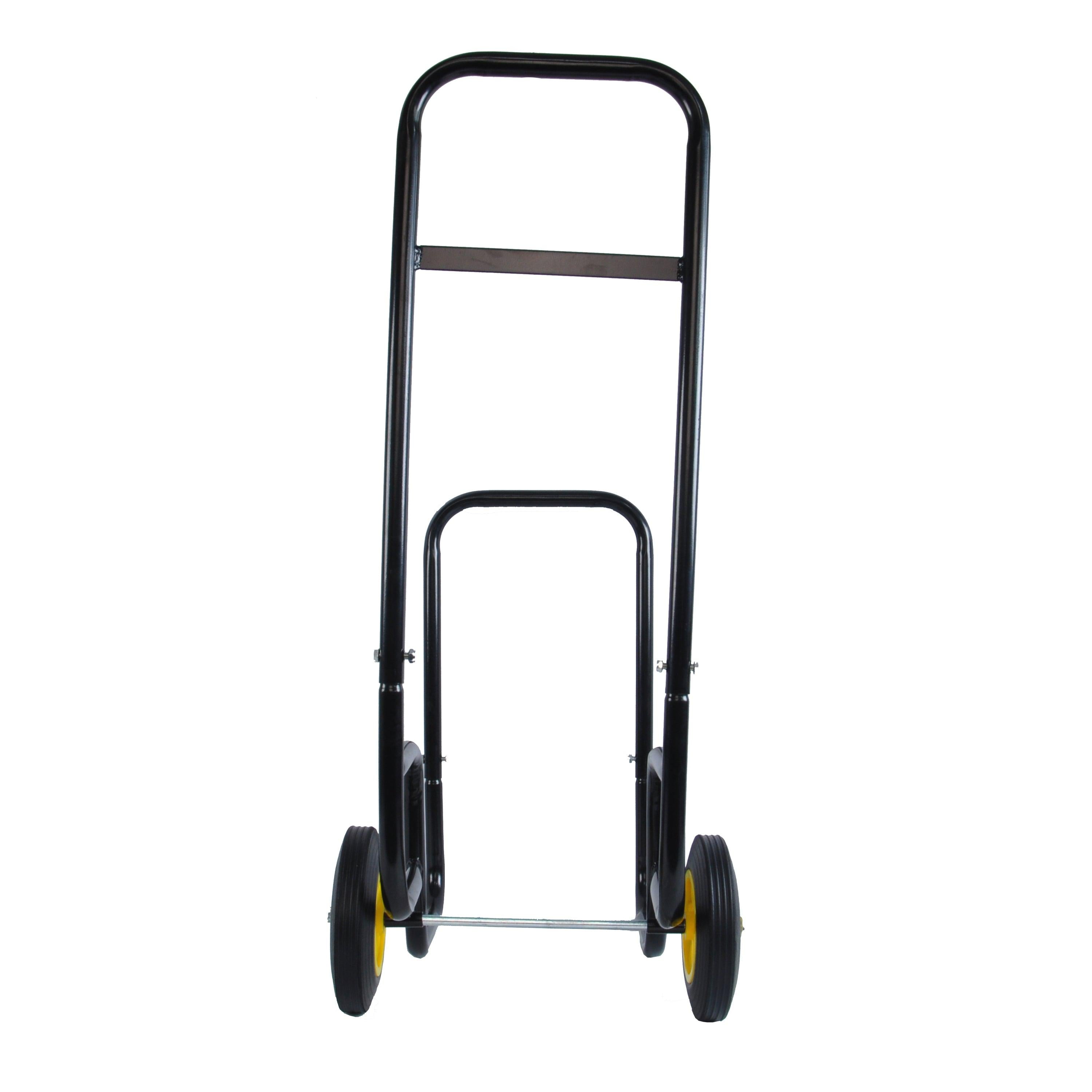 Heavy Duty Black Steel Firewood RackStorage Mover with Rolling Wheels