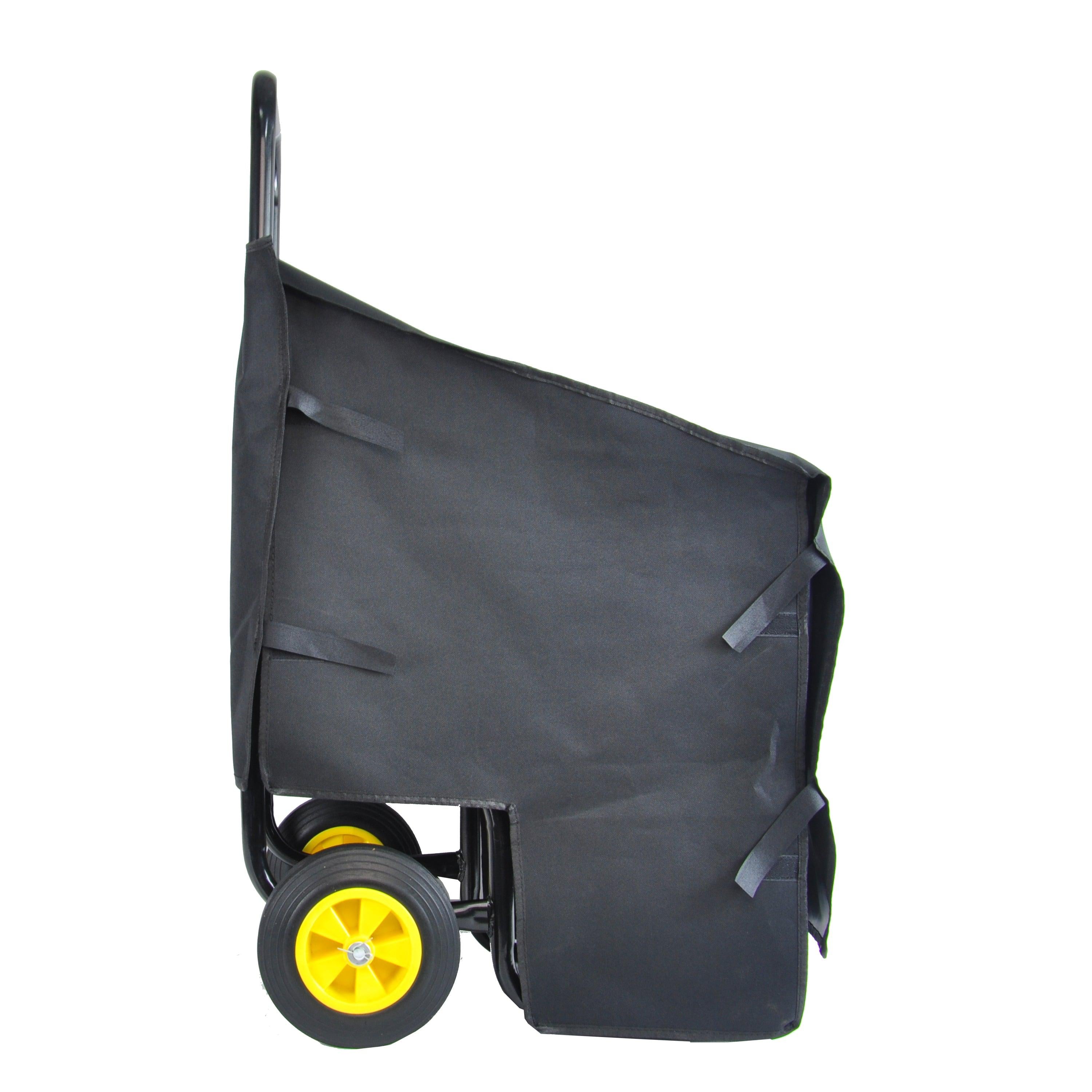 Heavy Duty Black Steel Firewood RackStorage Mover with Rolling Wheels