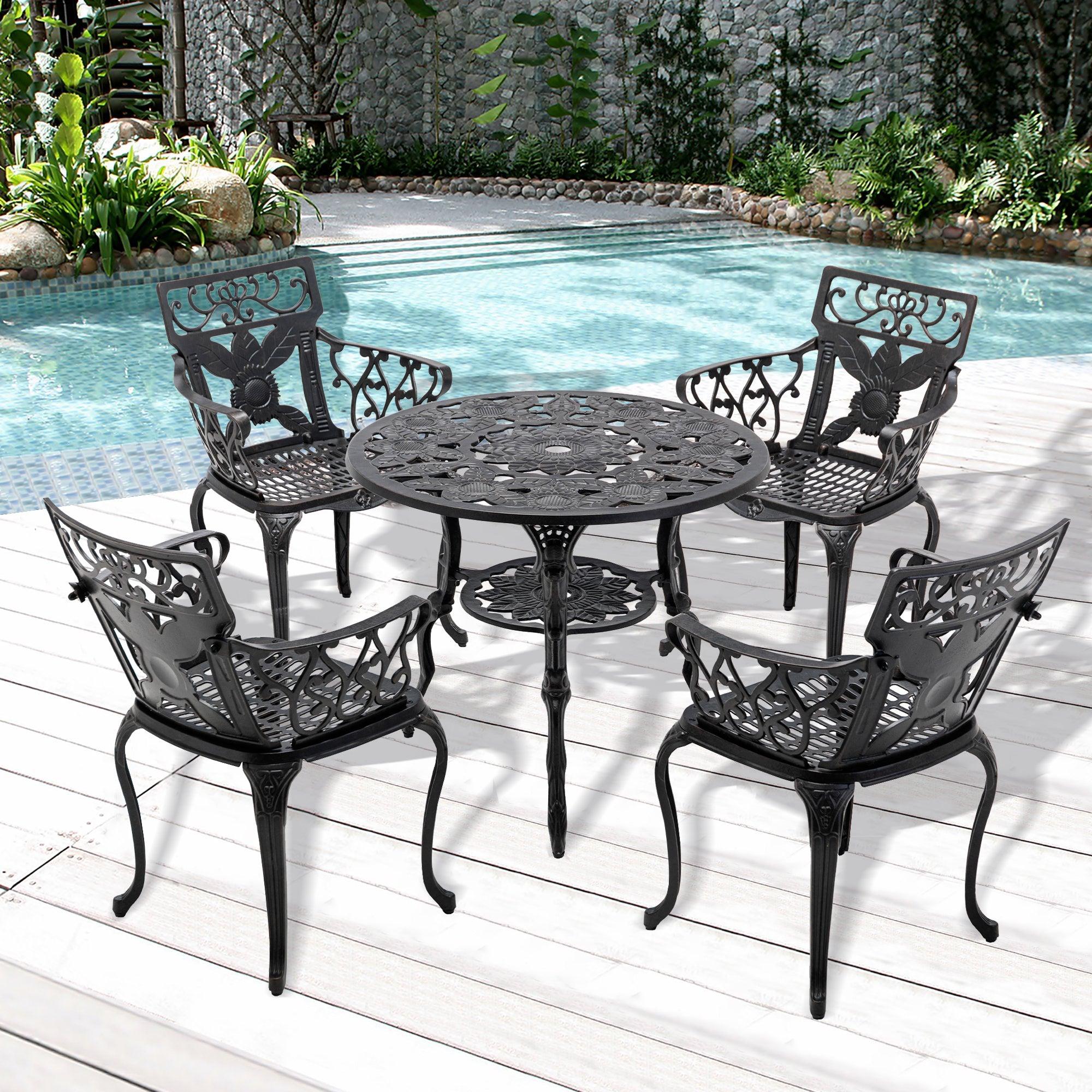 5PCS Aluminium Sunflower Seating Group - Bronze image