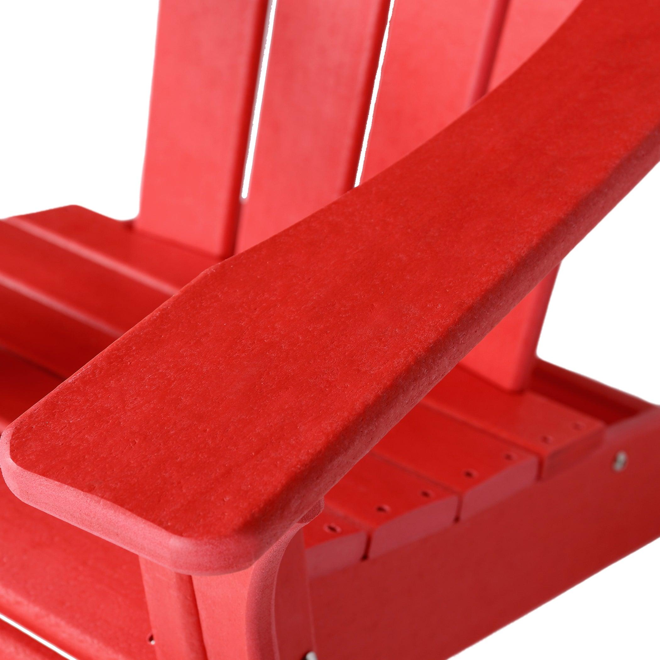 Adirondack Chair Holder HDPE Patio Chairs Weather Resistant Outdoor Chairs for Lawn, Deck, Backyard, Garden, Fire Pit, Plastic Outdoor Chairs - Red