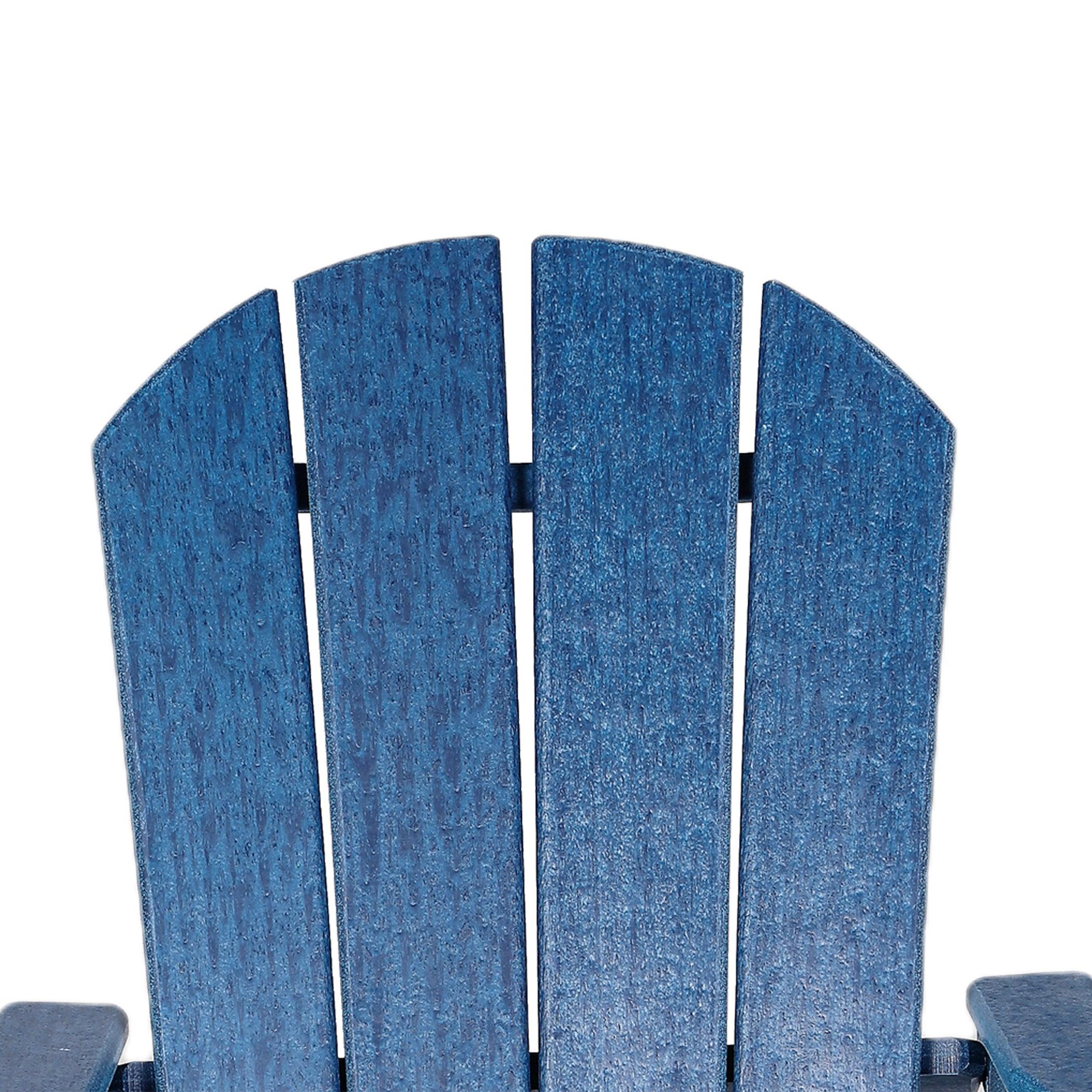 HDPE Adirondack Chair Sunlight Resistant for Fire Pits Decks Gardens Campfire Chairs - Blue