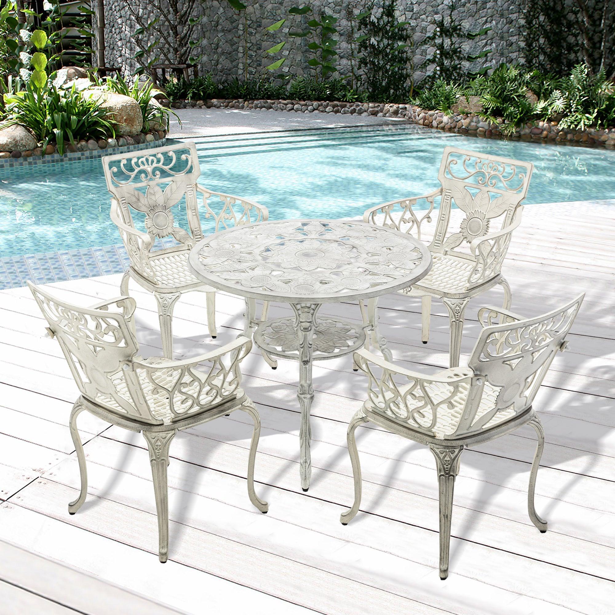 5PCS Aluminium Sunflower Seating Group - Beige image