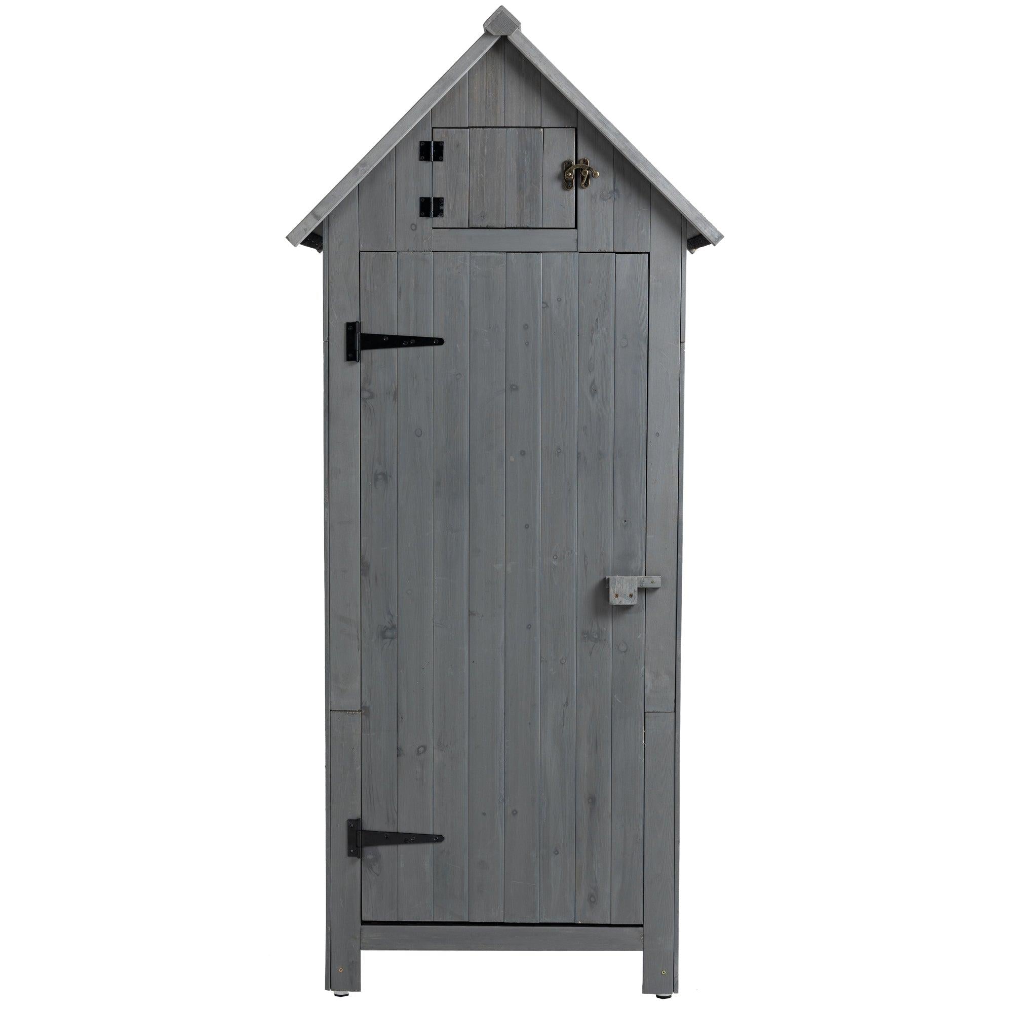 OutdoorStorage Cabinet Tool Shed Wooden Garden Shed  Gray