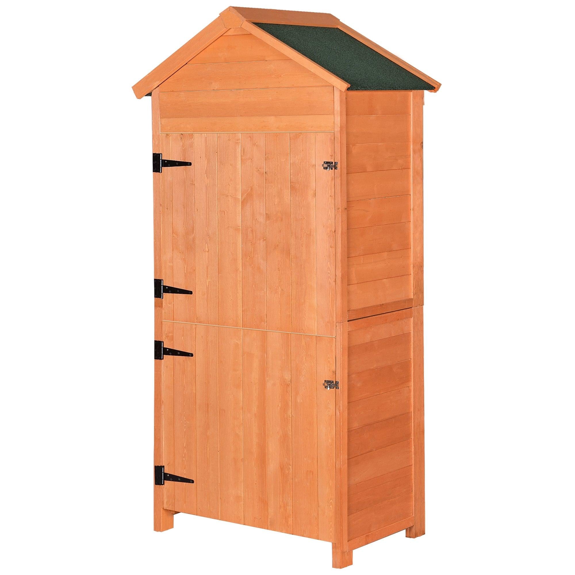 OutdoorStorage Shed - Wood GardenStorage Cabinet - Waterproof ToolStorage Cabinet with Lockable Doors for Garden, Patio, Backyard, Backyard, Patio, Lawn, Meadow, Farmland image