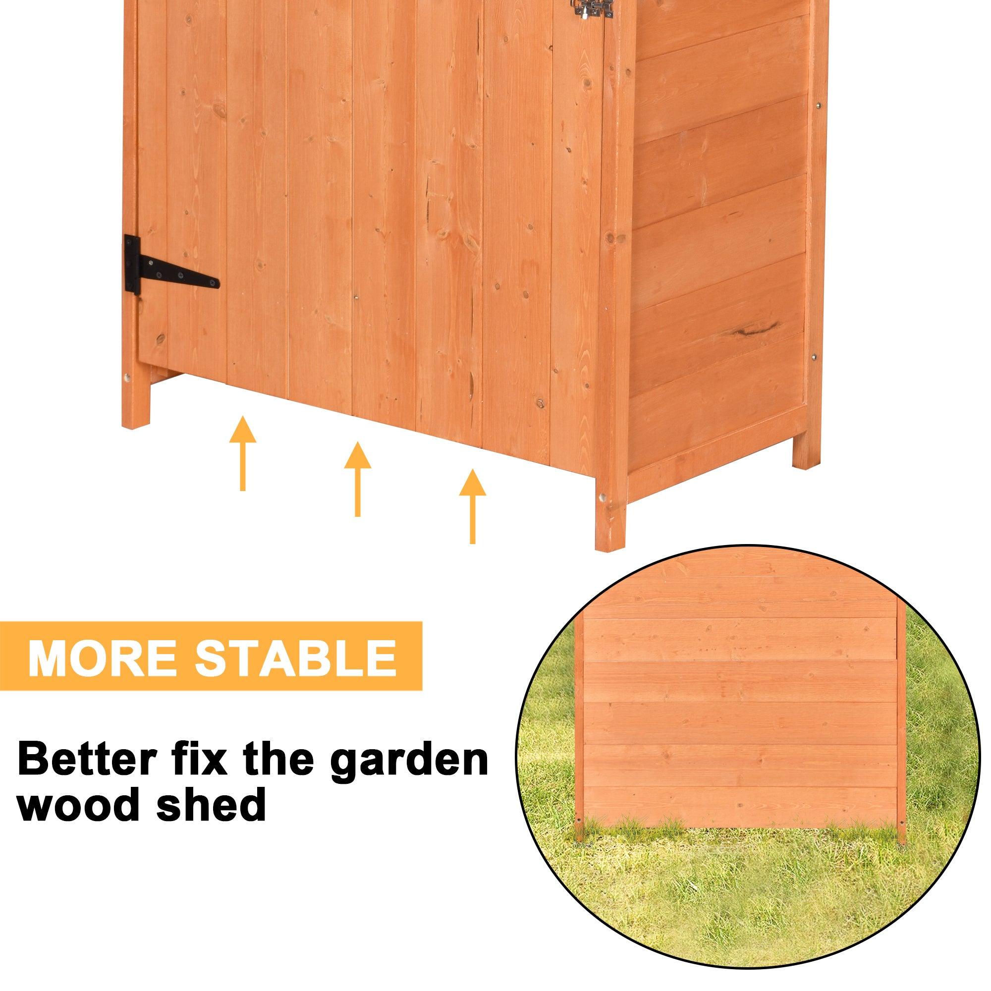 OutdoorStorage Shed - Wood GardenStorage Cabinet - Waterproof ToolStorage Cabinet with Lockable Doors for Garden, Patio, Backyard, Backyard, Patio, Lawn, Meadow, Farmland