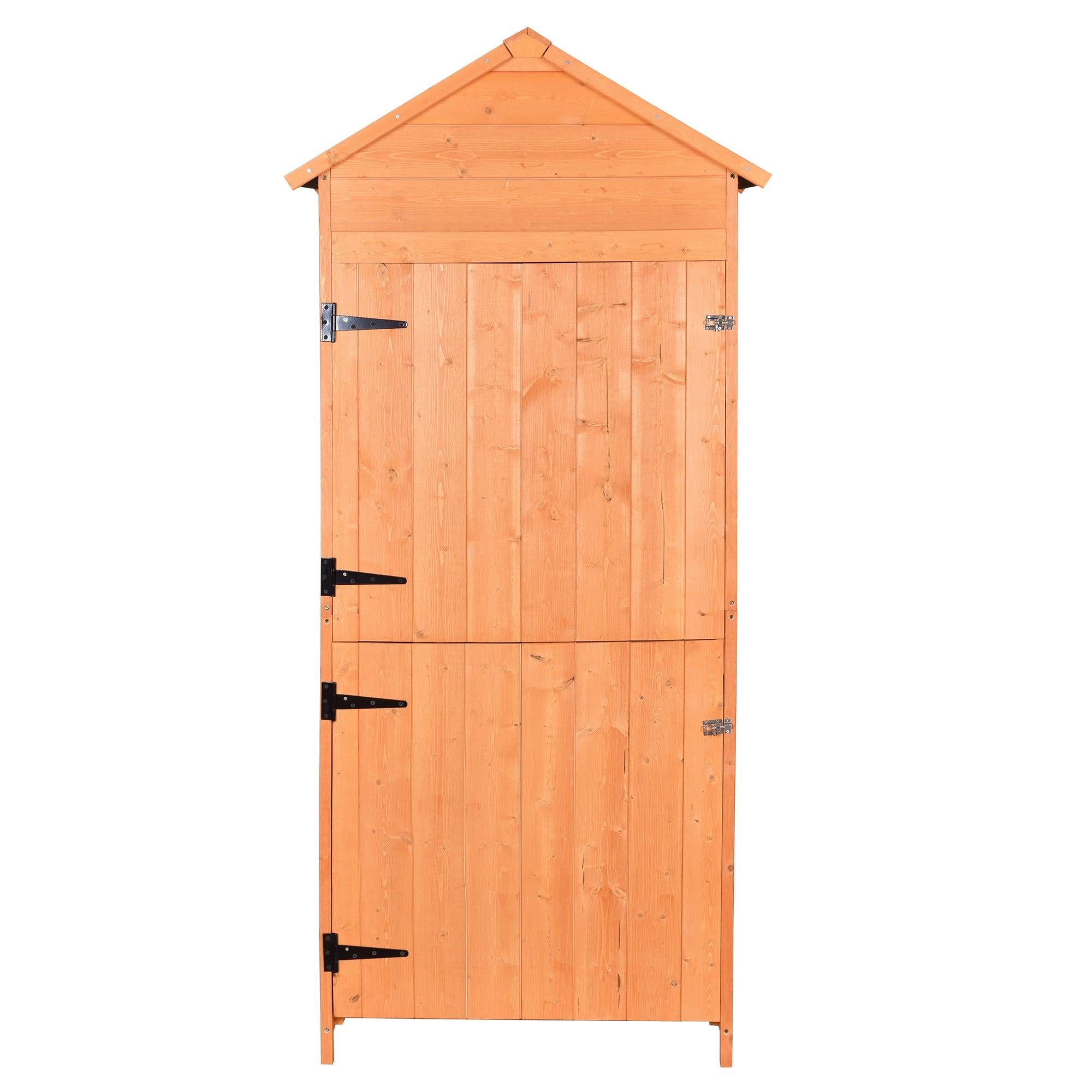 OutdoorStorage Shed - Wood GardenStorage Cabinet - Waterproof ToolStorage Cabinet with Lockable Doors for Garden, Patio, Backyard, Backyard, Patio, Lawn, Meadow, Farmland