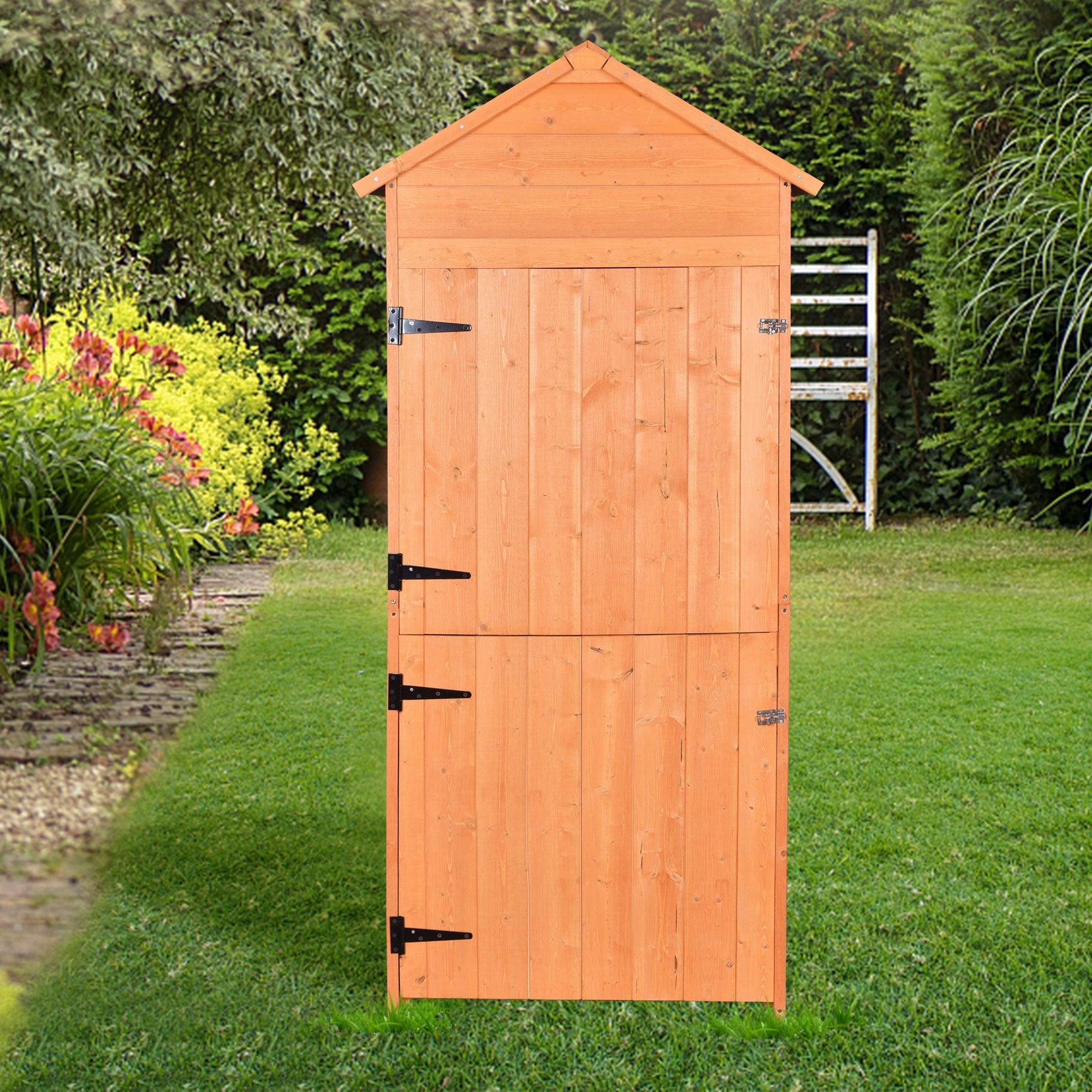 OutdoorStorage Shed - Wood GardenStorage Cabinet - Waterproof ToolStorage Cabinet with Lockable Doors for Garden, Patio, Backyard, Backyard, Patio, Lawn, Meadow, Farmland