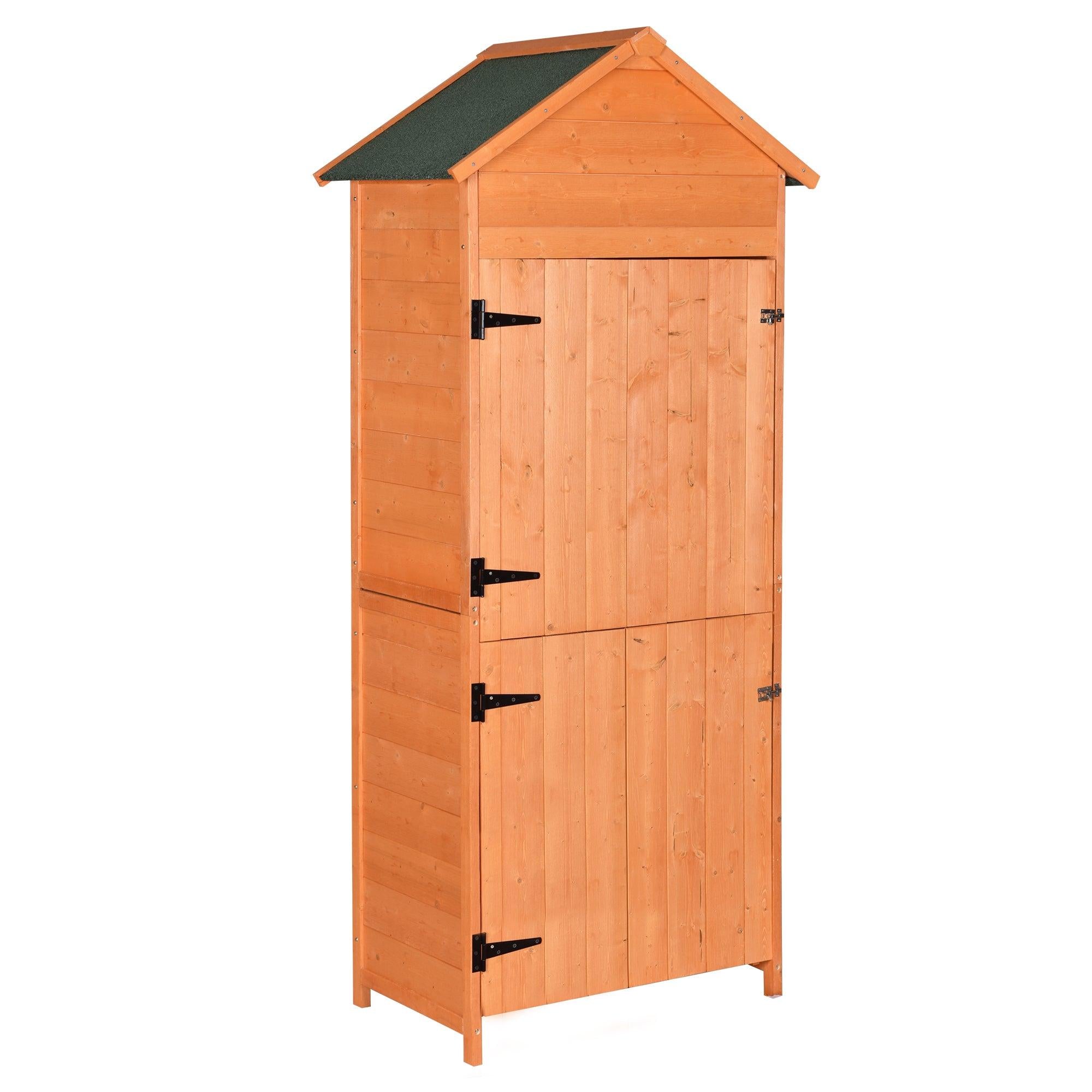 OutdoorStorage Shed - Wood GardenStorage Cabinet - Waterproof ToolStorage Cabinet with Lockable Doors for Garden, Patio, Backyard, Backyard, Patio, Lawn, Meadow, Farmland