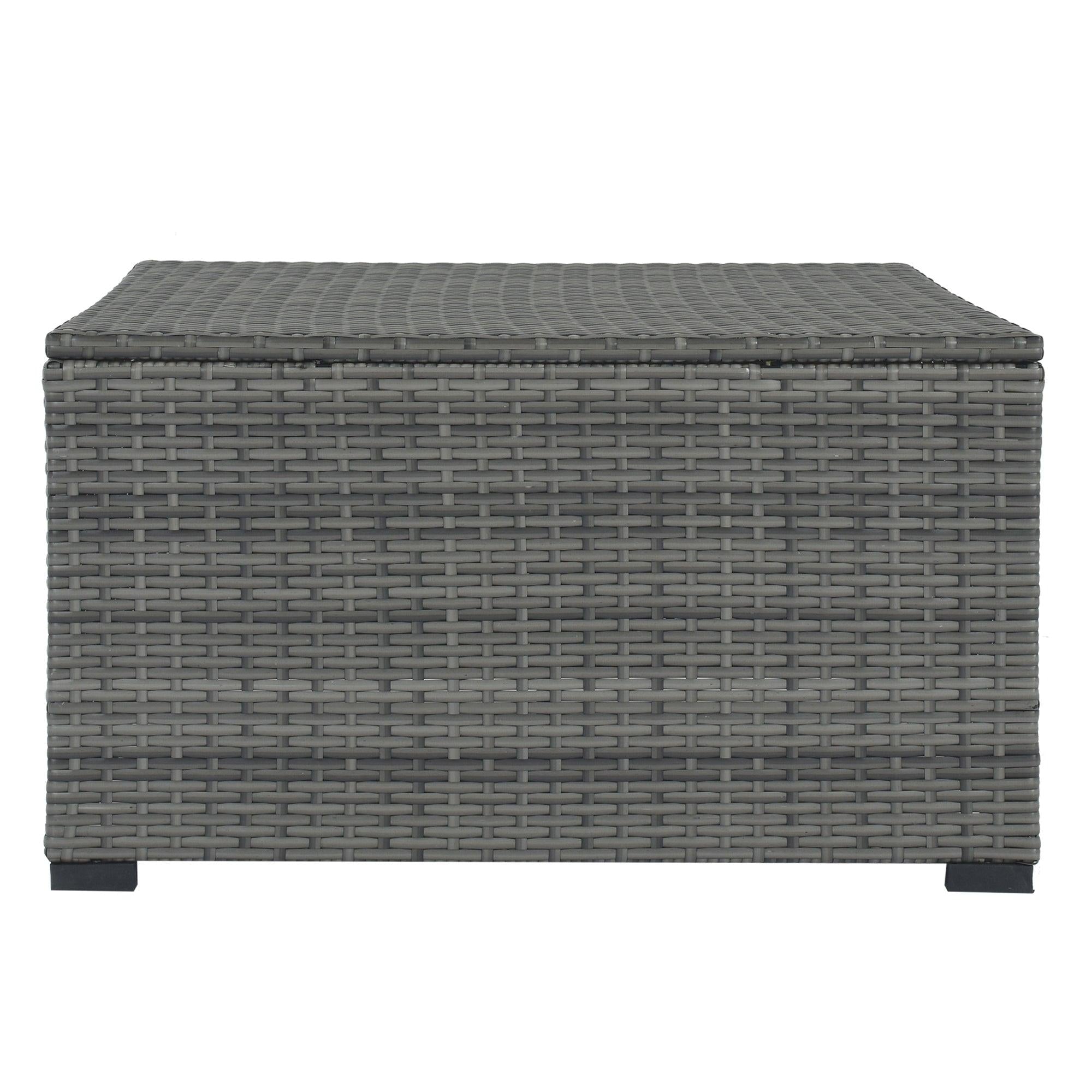 9 PCS Outdoor Patio Large Arrangeable Rattan Furniture Sofa Set with Gray Cushion and Gray Wicker