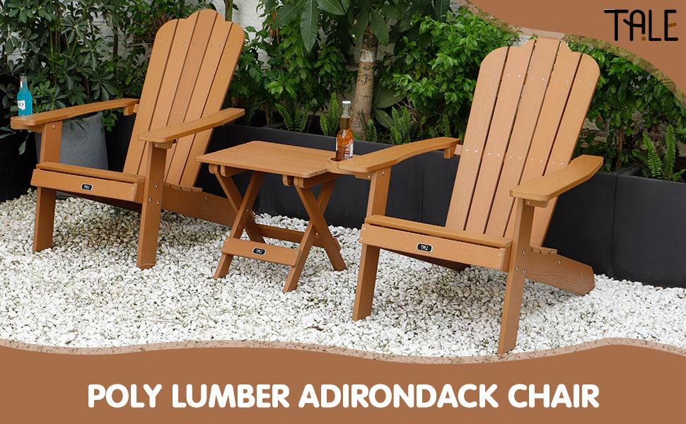 All-Weather and Fade-Resistant Adirondack Chair with Cup Holder Plastic