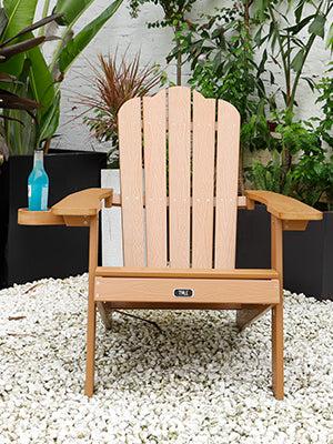 All-Weather and Fade-Resistant Adirondack Chair with Cup Holder Plastic