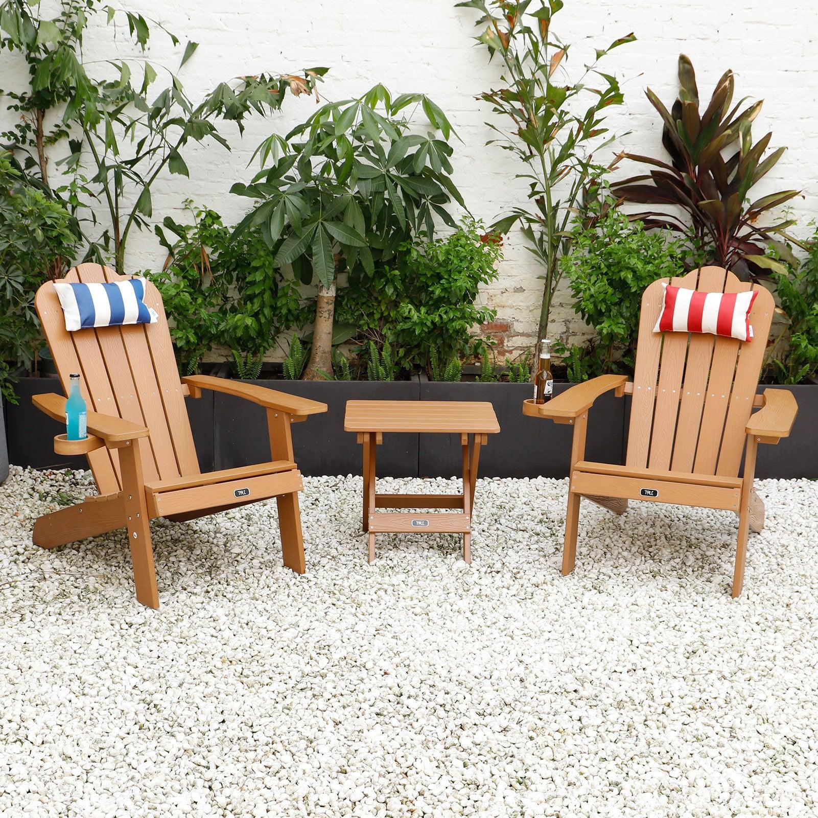 All-Weather and Fade-Resistant Adirondack Chair with Cup Holder Plastic