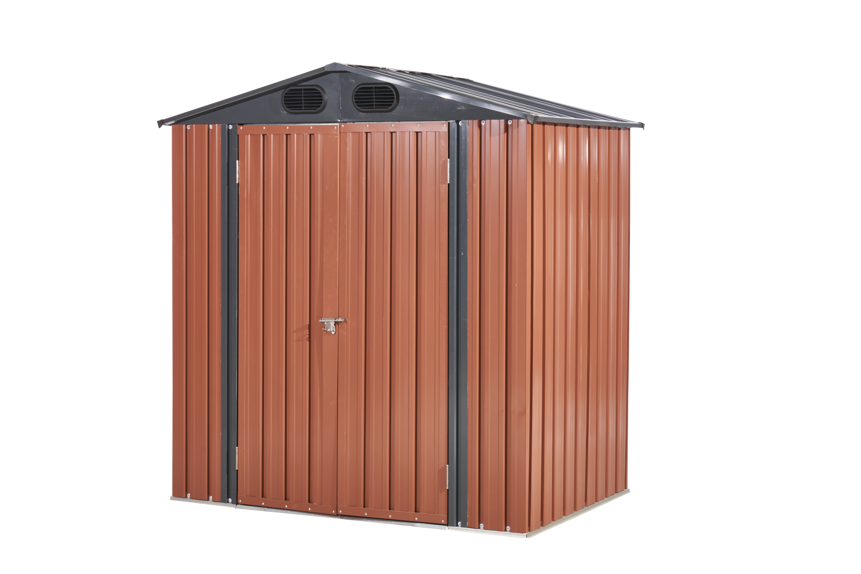 6ft x 4ft Outdoor Galvanized SteelStorage Shed with Lockable Door