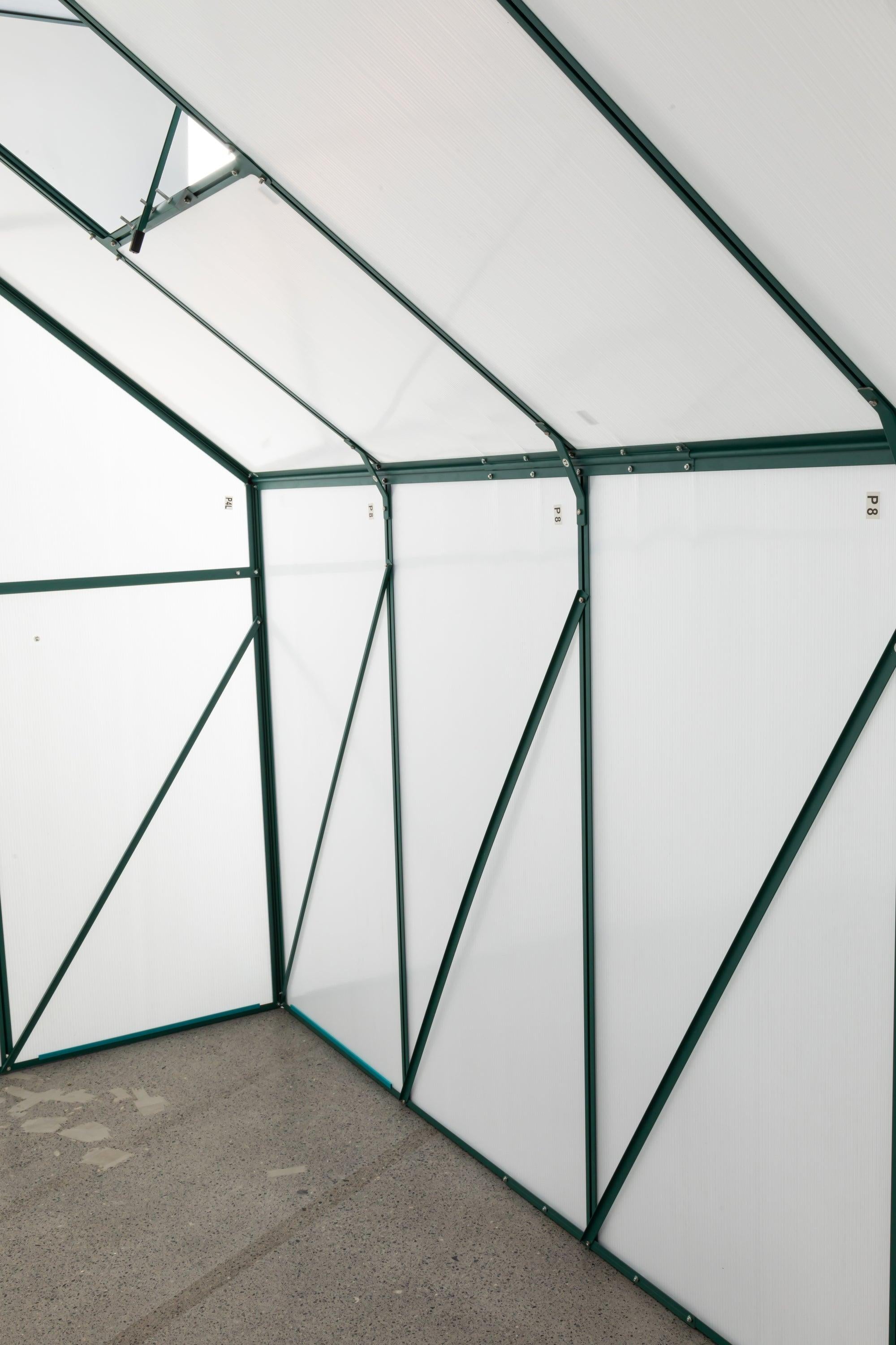 Outdoor Patio 6ft x 8ft Walk-in Polycarbonate Greenhouse with Window and Aluminum Base