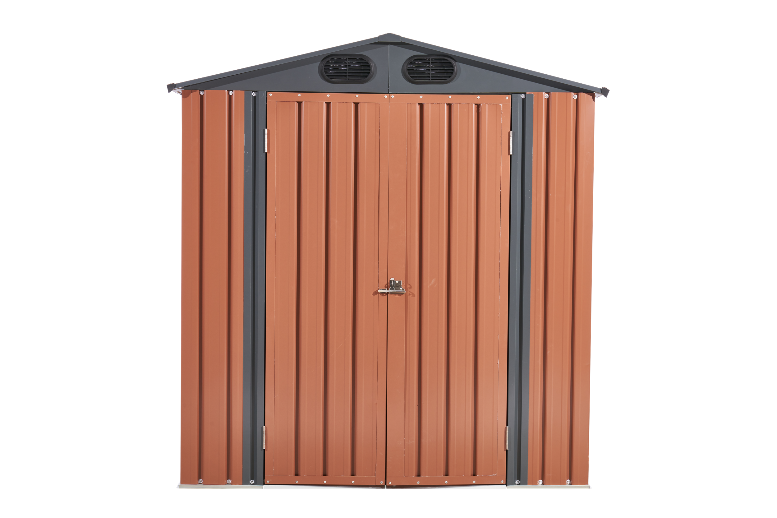 6ft x 6ft Outdoor Galvanized SteelStorage Shed with Lockable Door