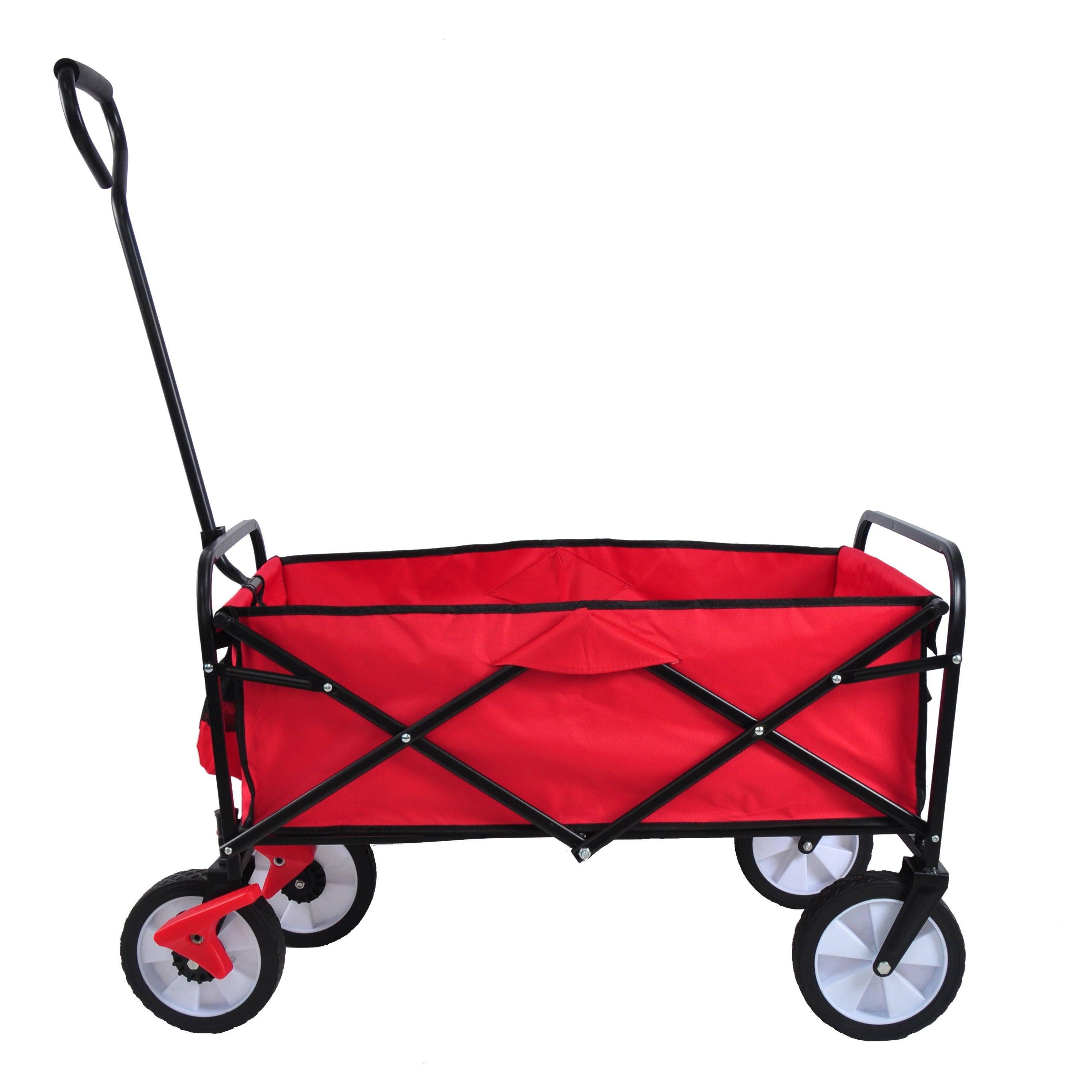 Red Folding Utility Wagon Shopping Beach Cart