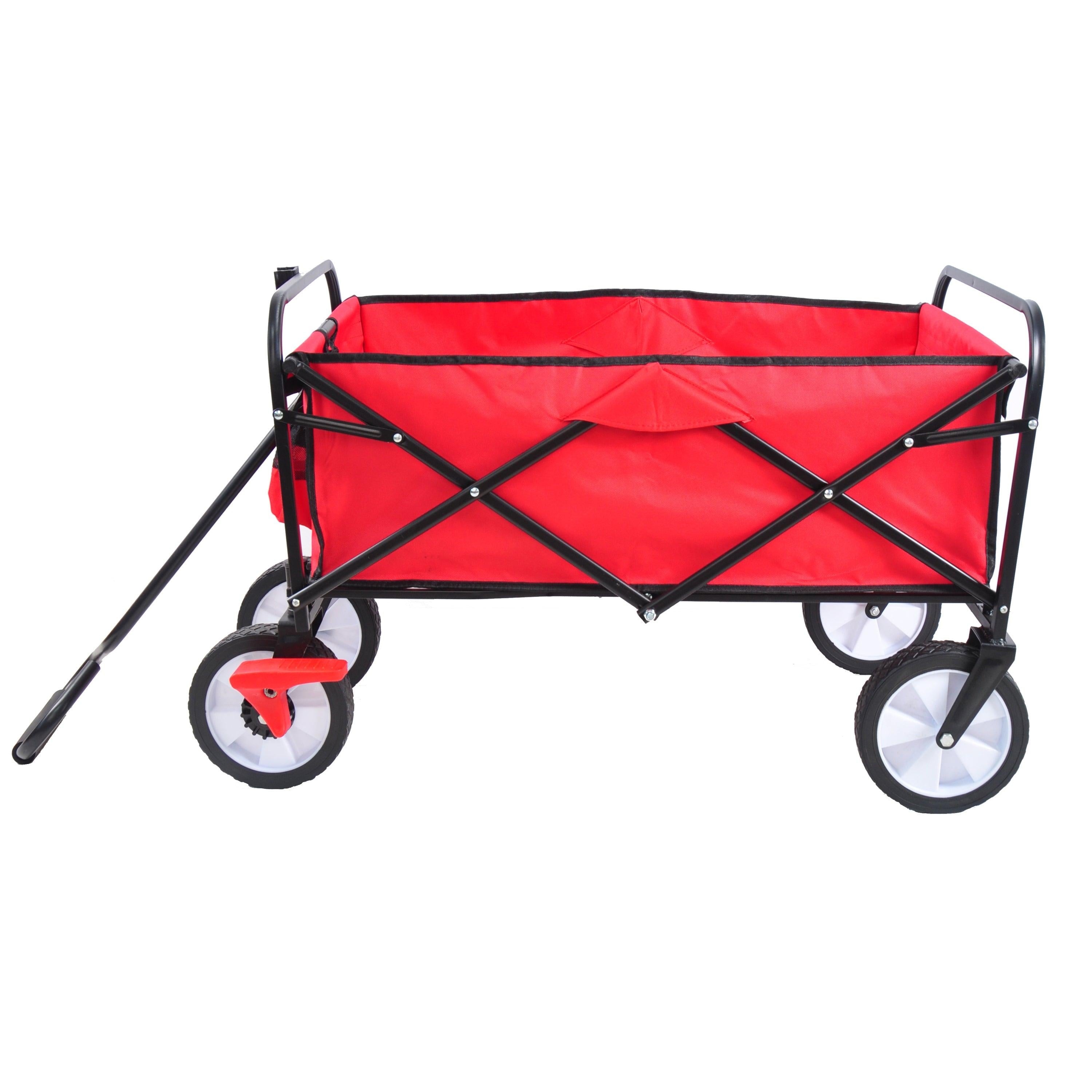 Red Folding Utility Wagon Shopping Beach Cart