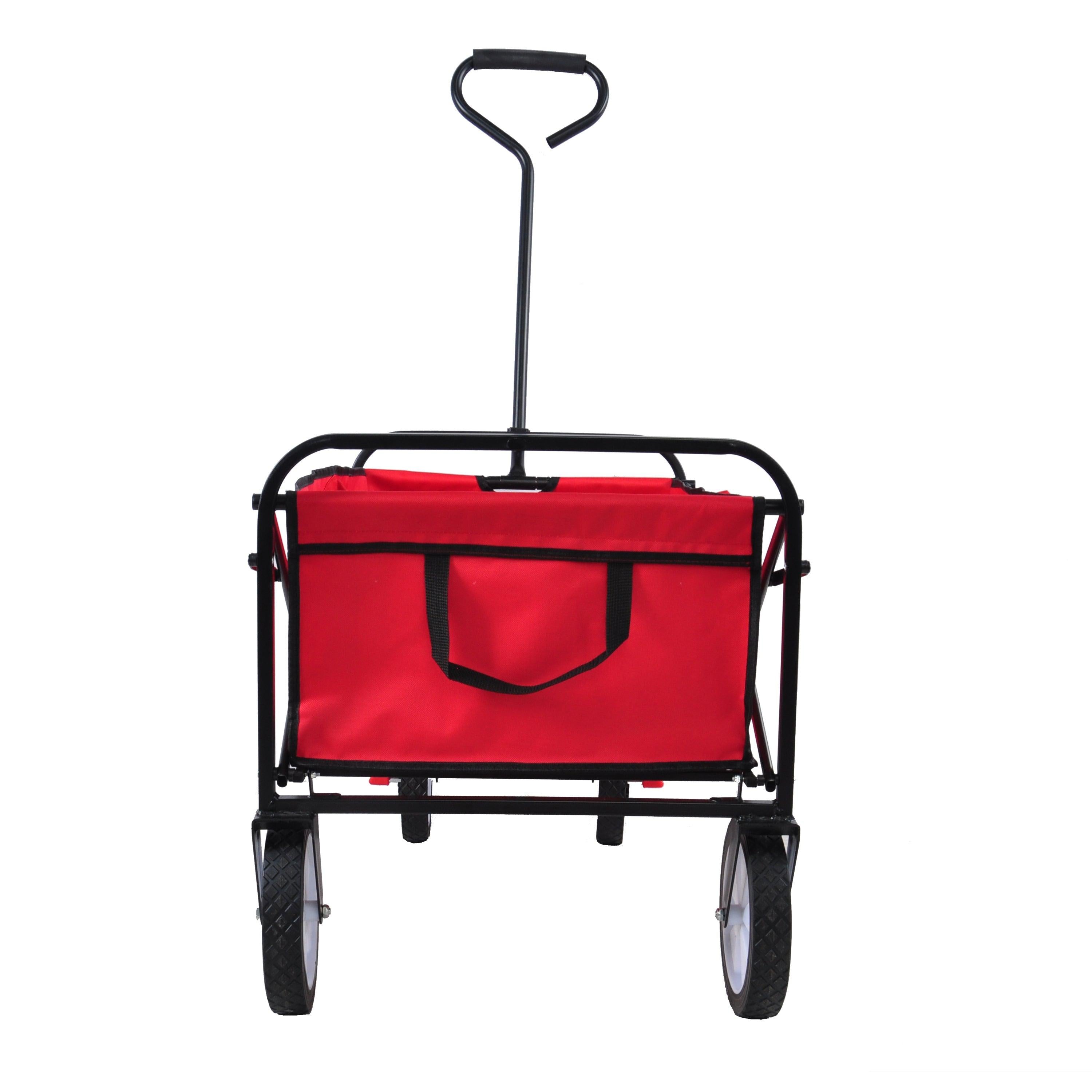 Red Folding Utility Wagon Shopping Beach Cart