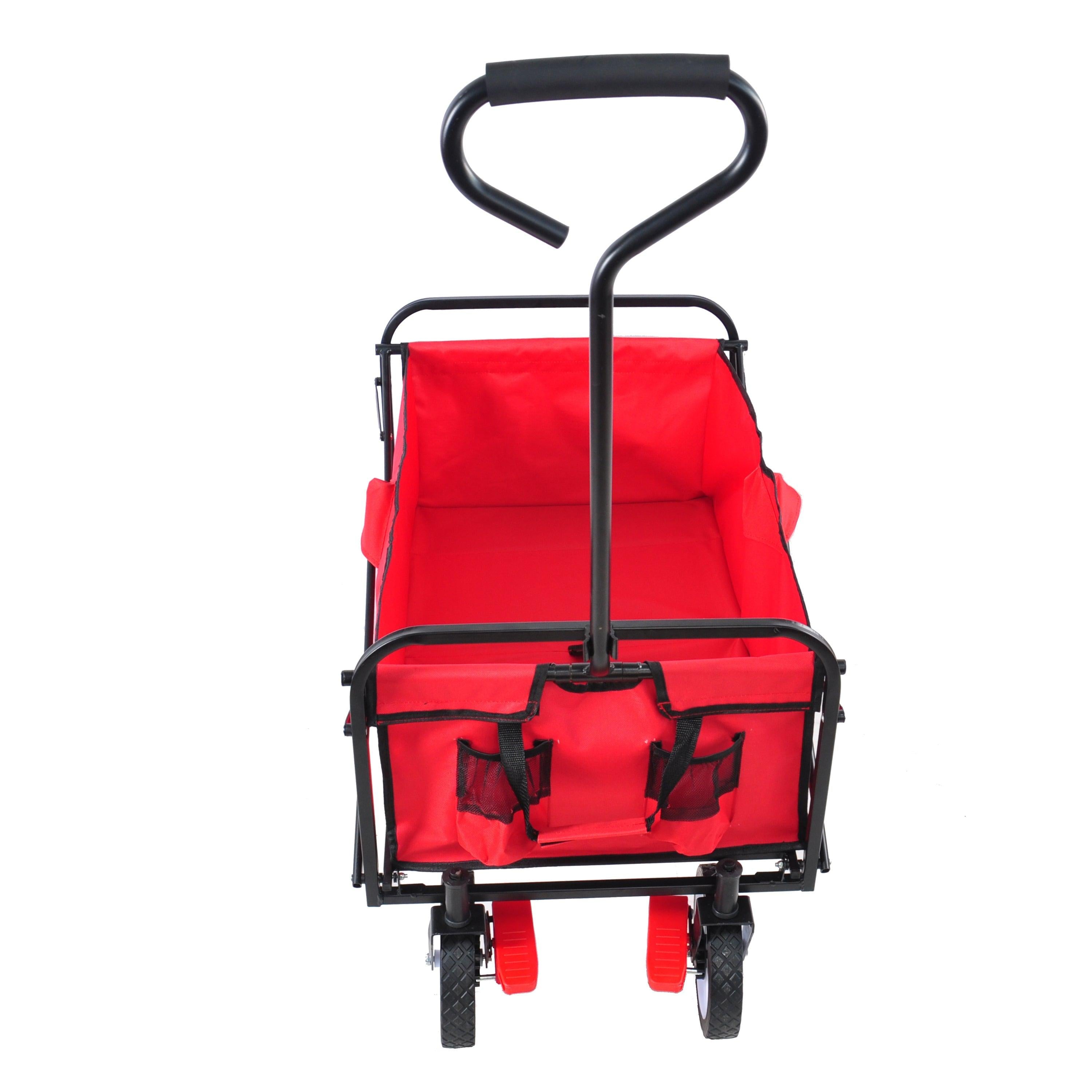 Red Folding Utility Wagon Shopping Beach Cart