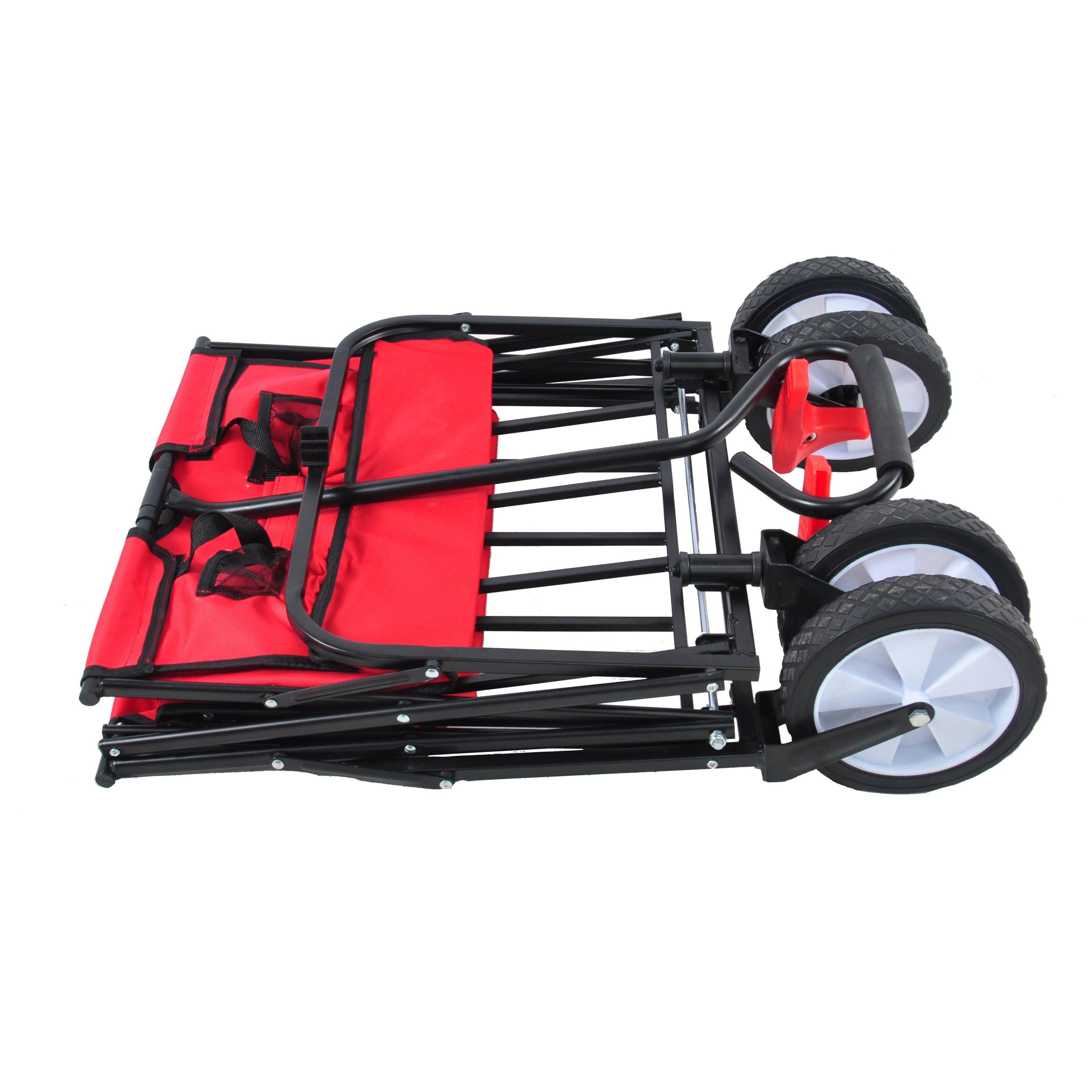 Red Folding Utility Wagon Shopping Beach Cart