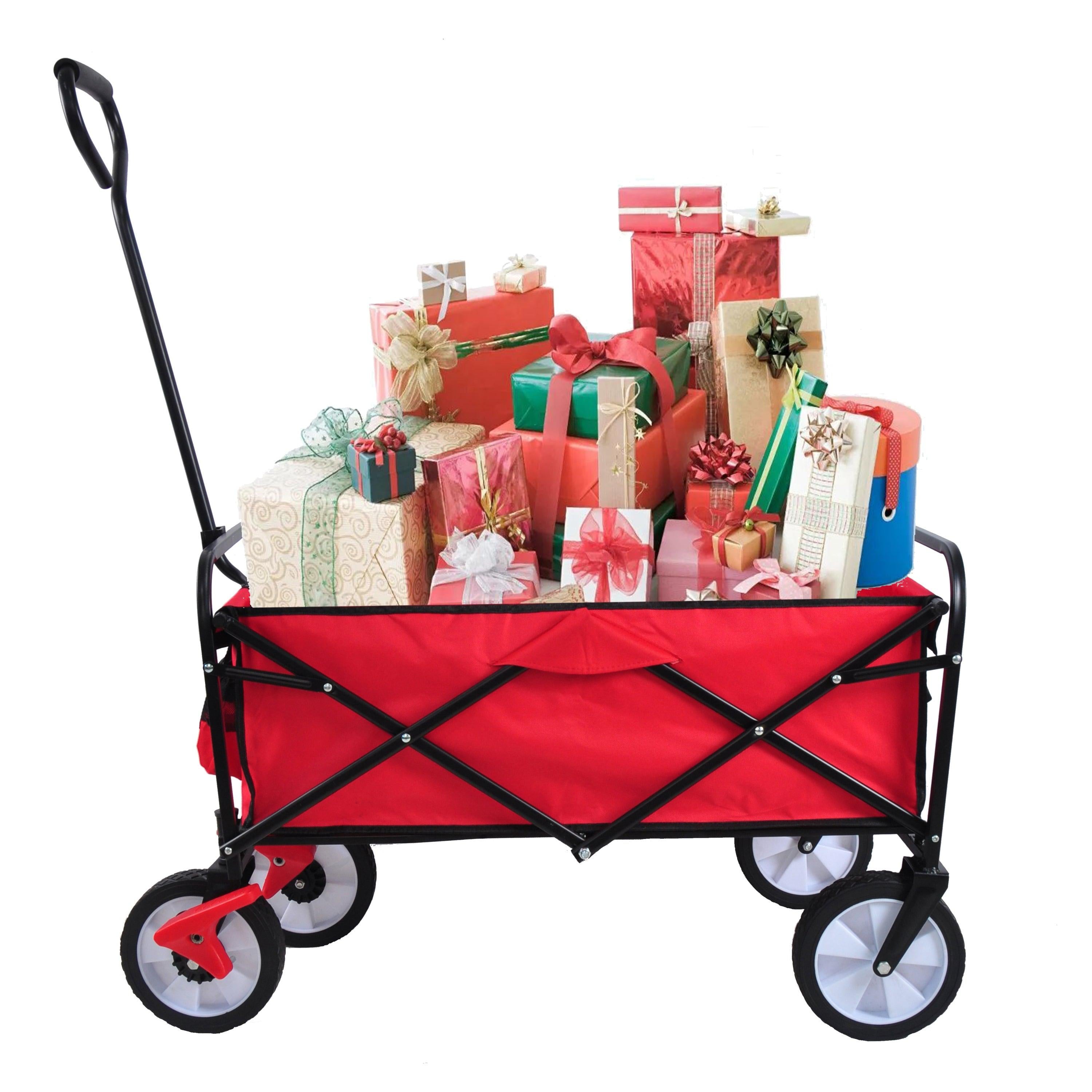 Red Folding Utility Wagon Shopping Beach Cart