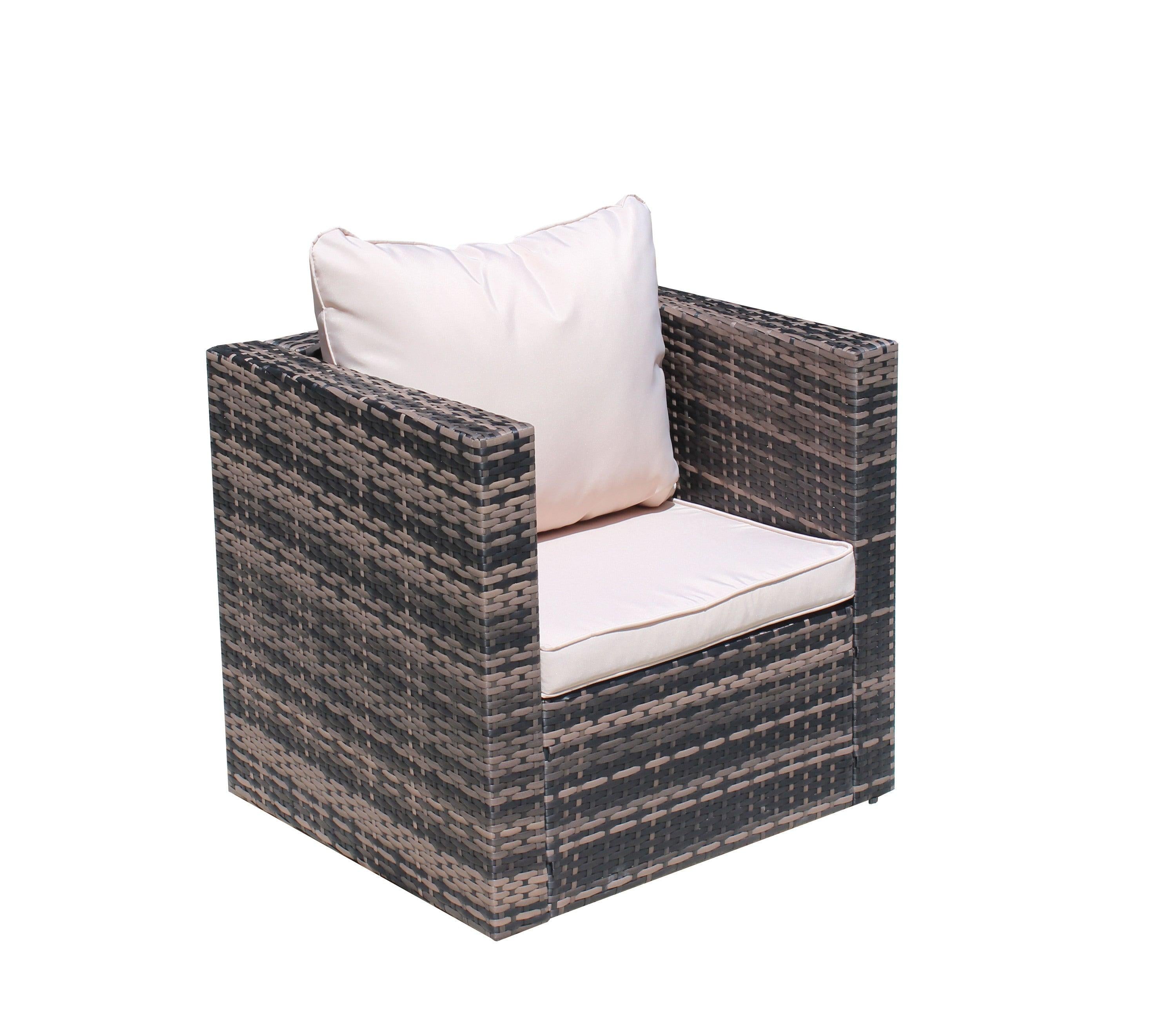 4 PCS Outdoor Patio Rattan Wicker Furniture Sofa Set Durable Cushions