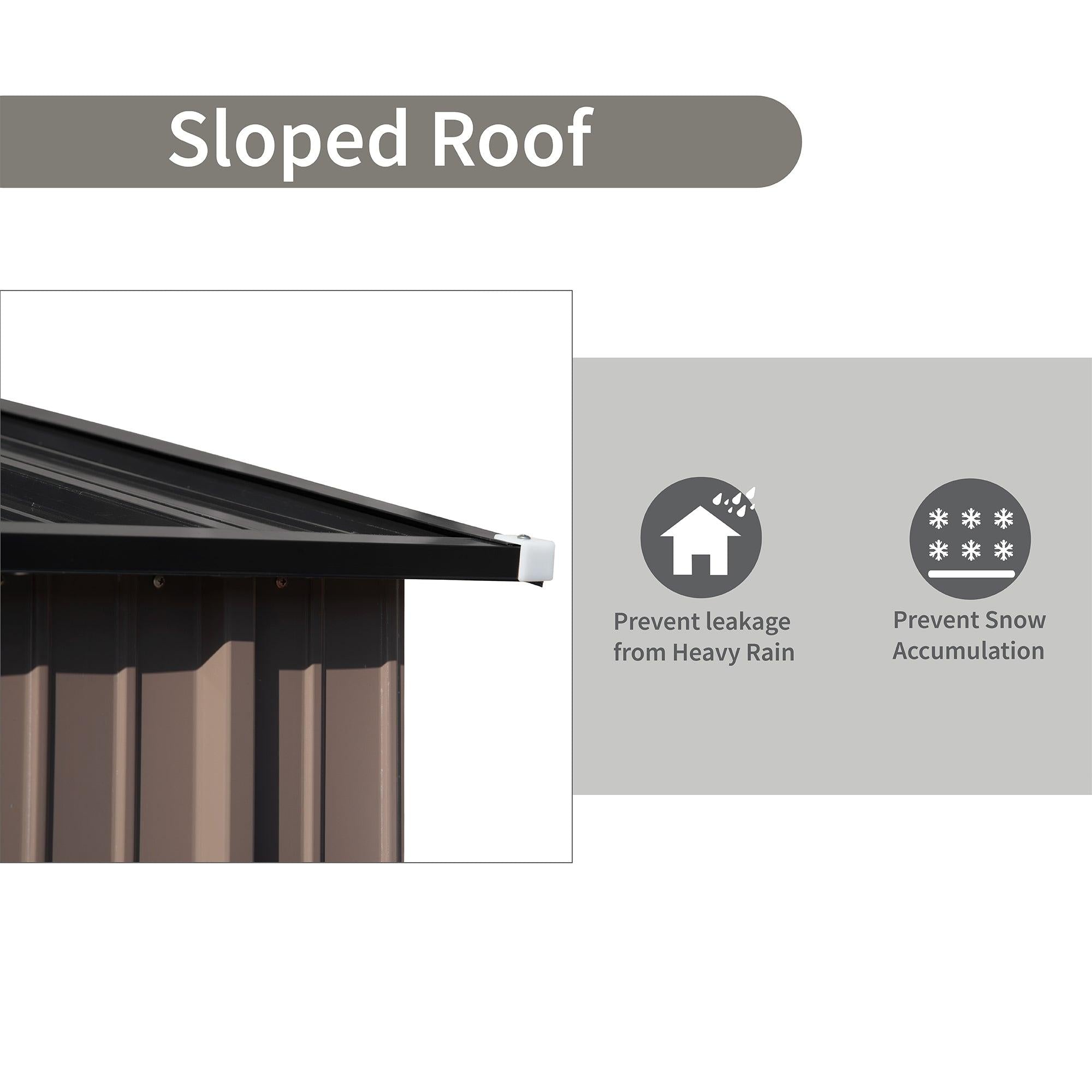 5ft x 3ft Outdoor Garden Lean-to Shed with Metal Adjustable Shelf and Lockable Door