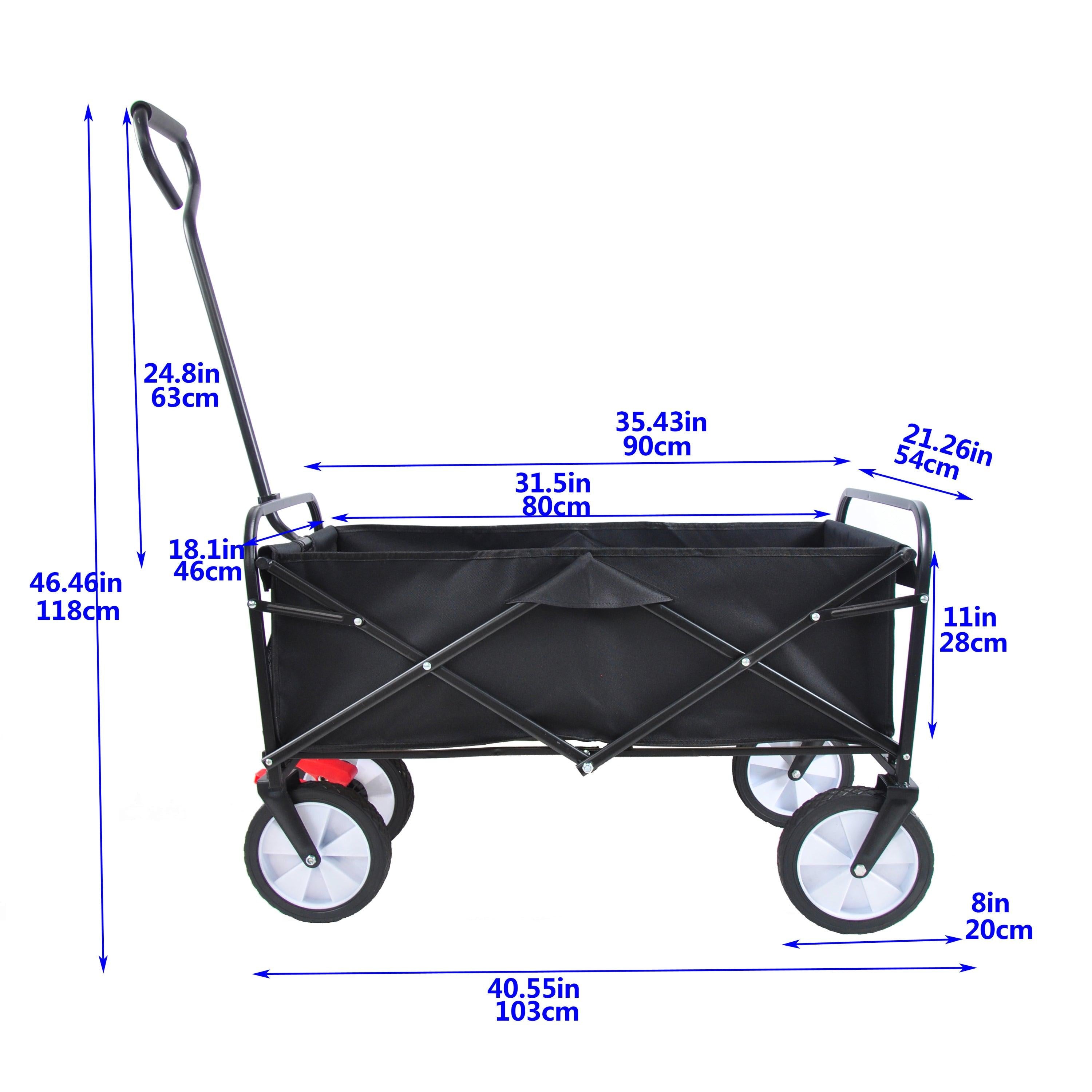 Black Folding Utility Wagon Shopping Beach Cart