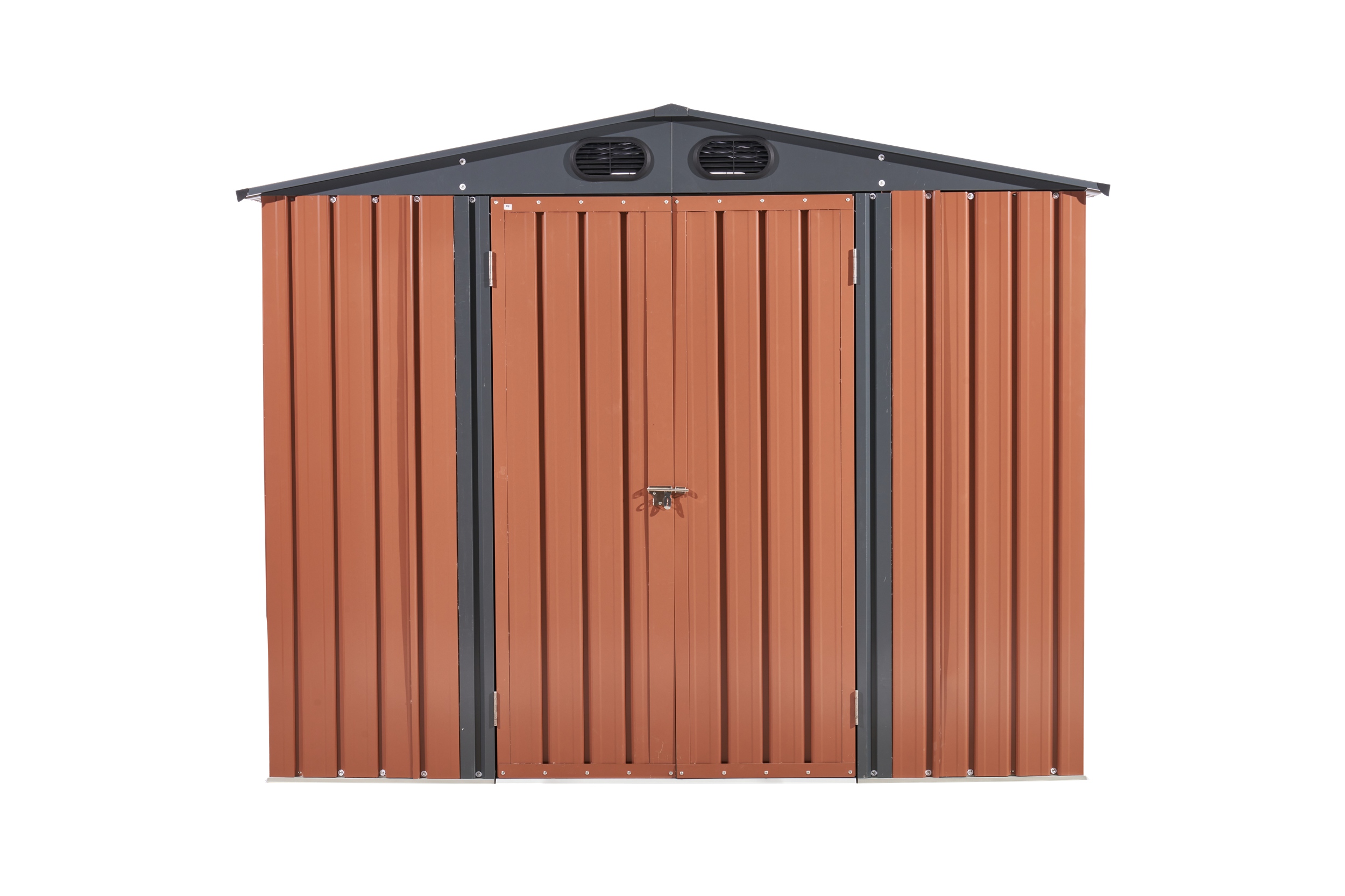 8ft x 6ft Outdoor Galvanized SteelStorage Shed with Lockable Door