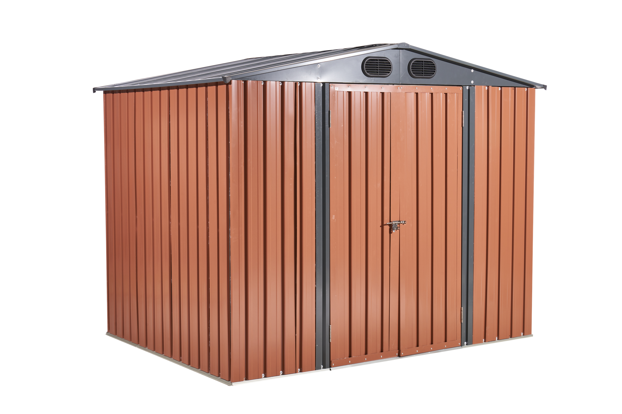 8ft x 6ft Outdoor Galvanized SteelStorage Shed with Lockable Door