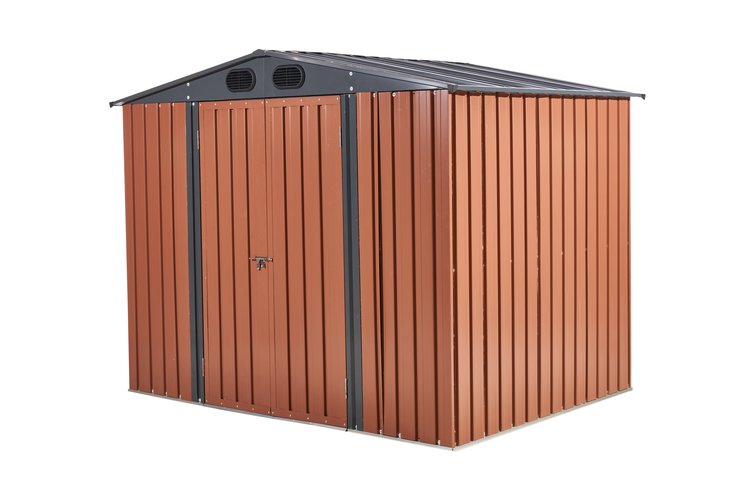 8ft x 6ft Outdoor Galvanized SteelStorage Shed with Lockable Door