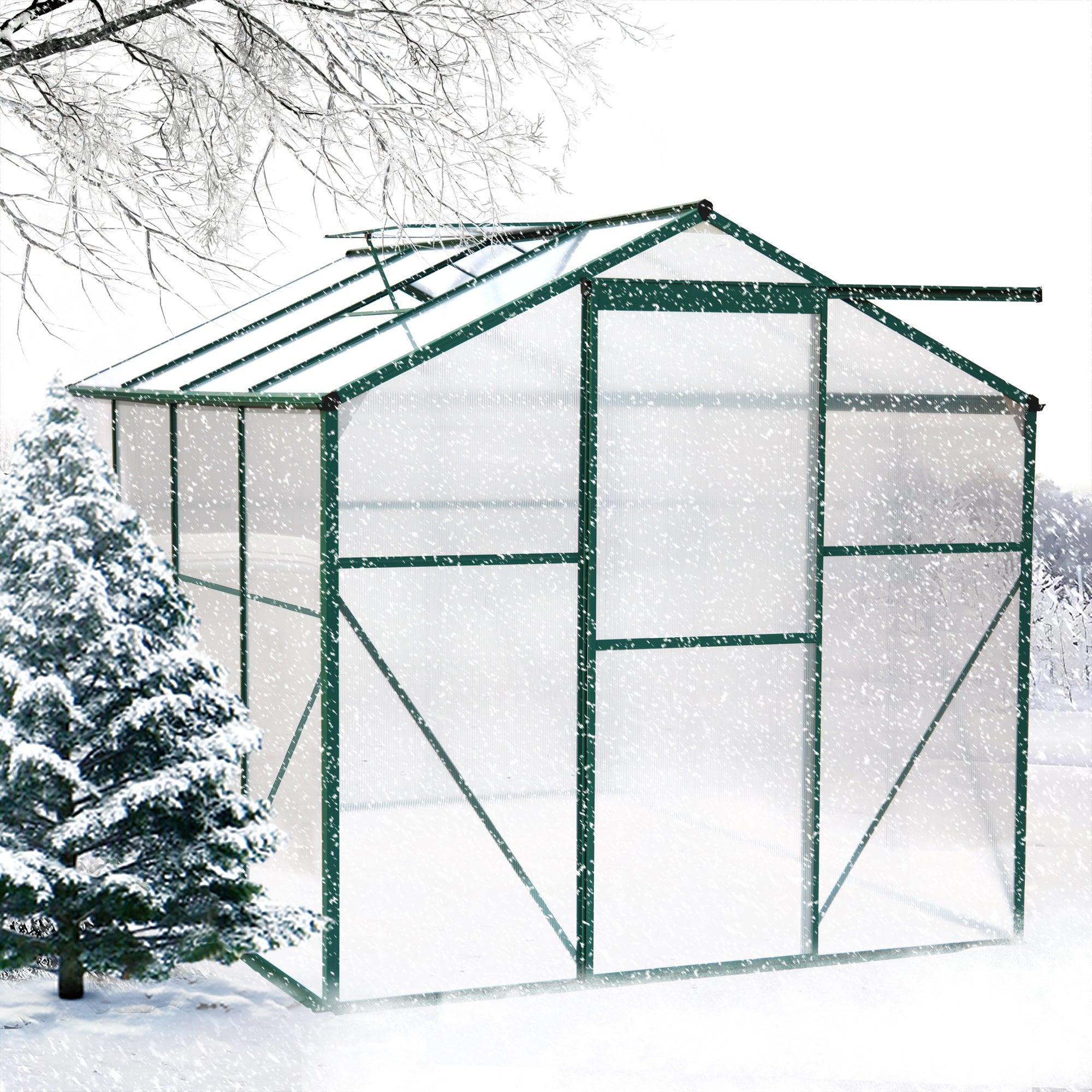 6ft x 8ft Aluminum Alloy Frame Outdoor Greenhouse