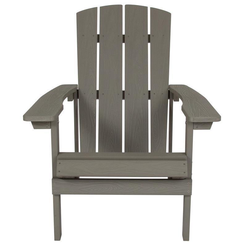 Charlestown All-Weather Poly Resin Wood Adirondack Chair in Gray