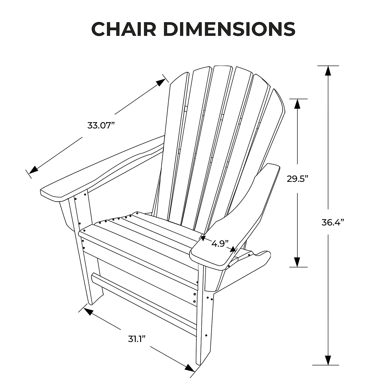 HDPE Resin Wood Adirondack Chair - Brown