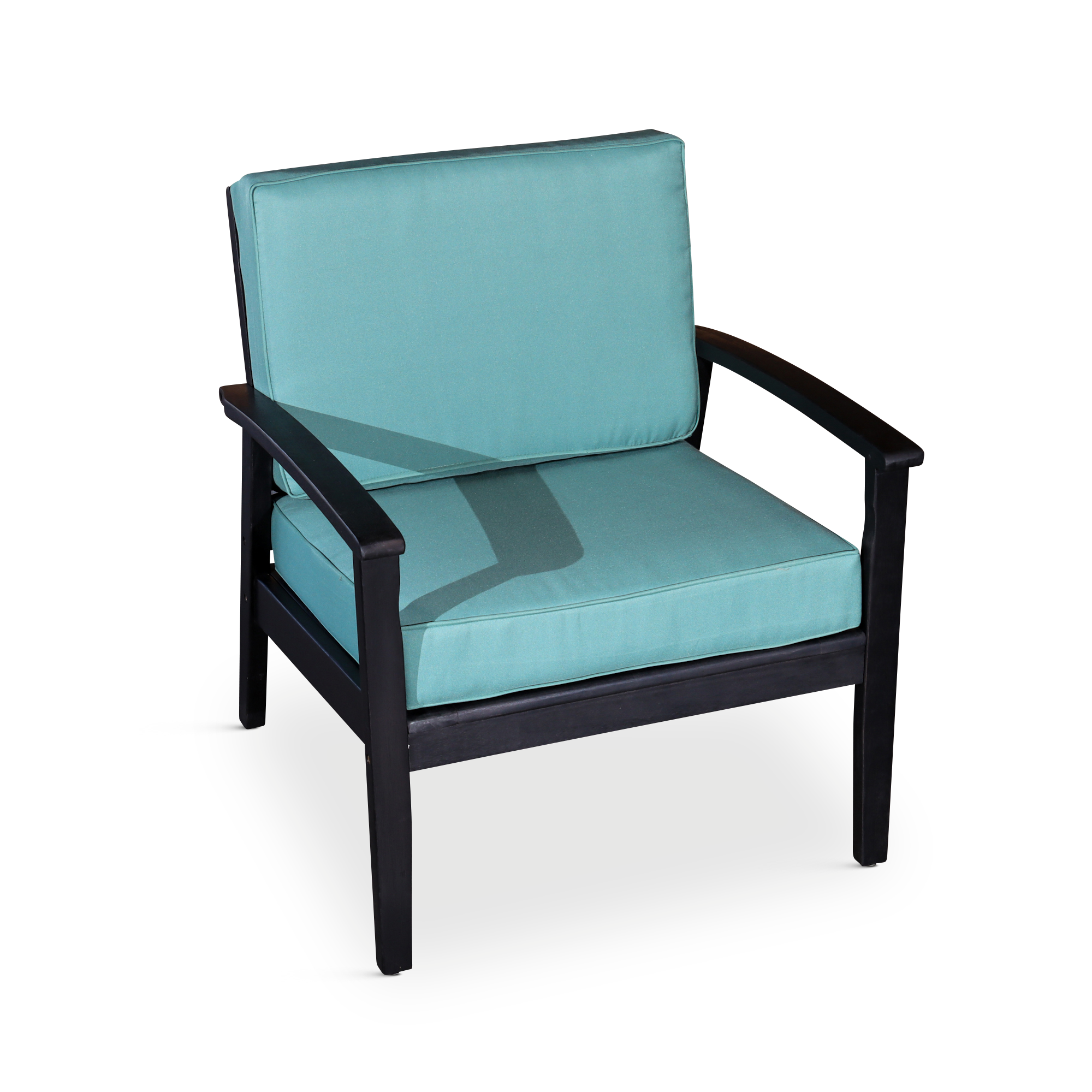 Deep Seat Eucalyptus Chair -  Espresso Finish -  Sage Cushions