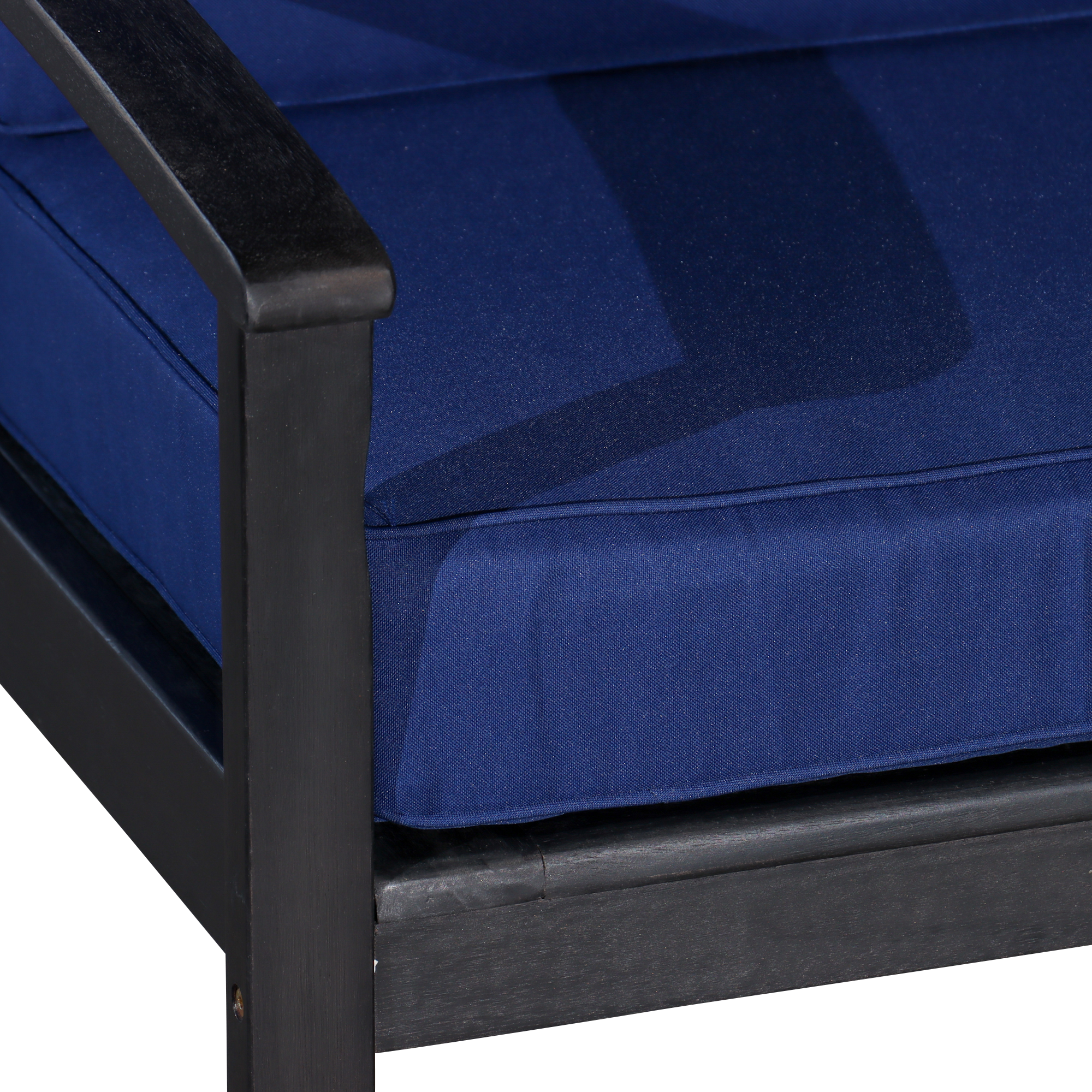 Deep Seat Eucalyptus Chair - Espresso Finish - Navy Cushions