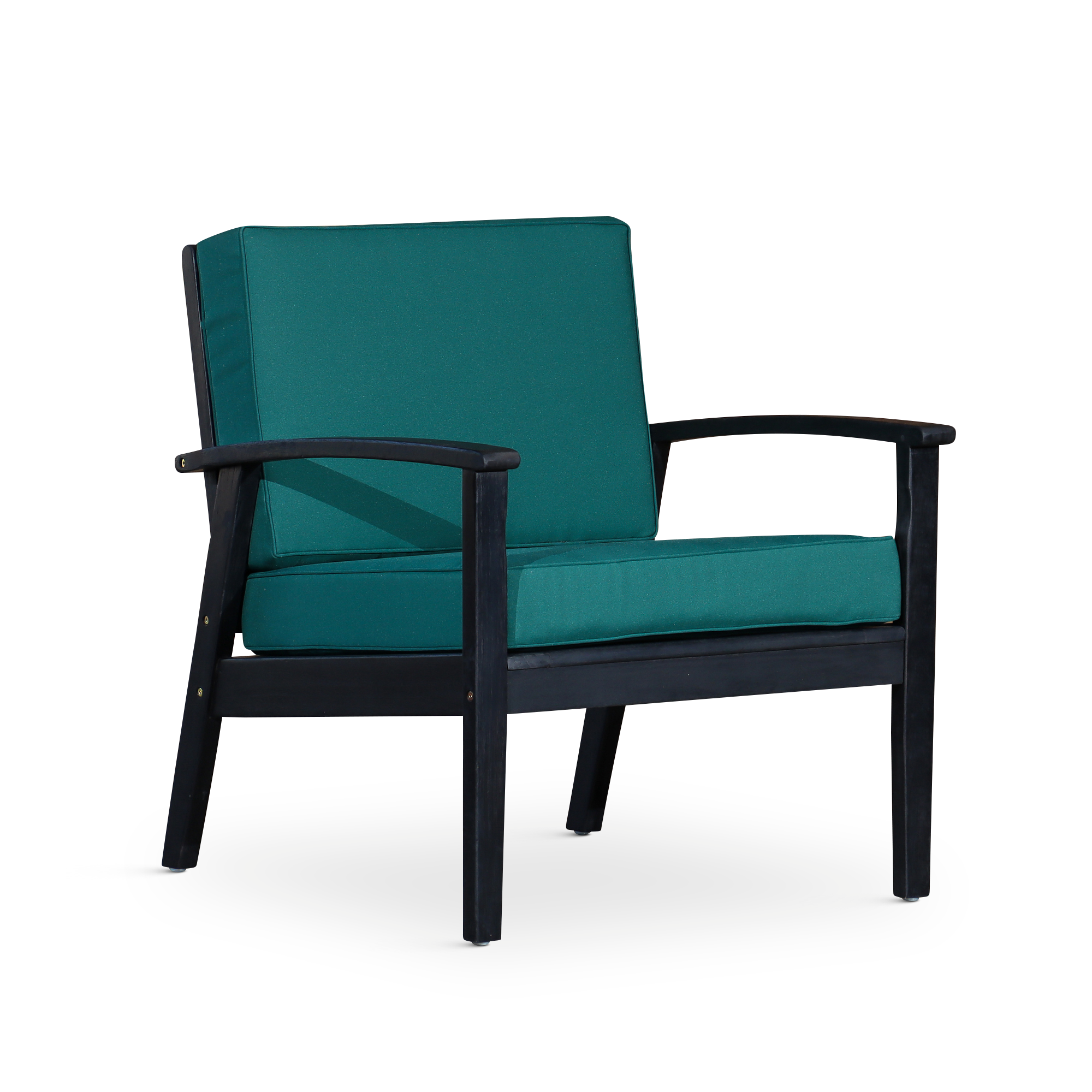 Deep Seat Eucalyptus Chair -  Espresso Finish -  Dark Green Cushions image