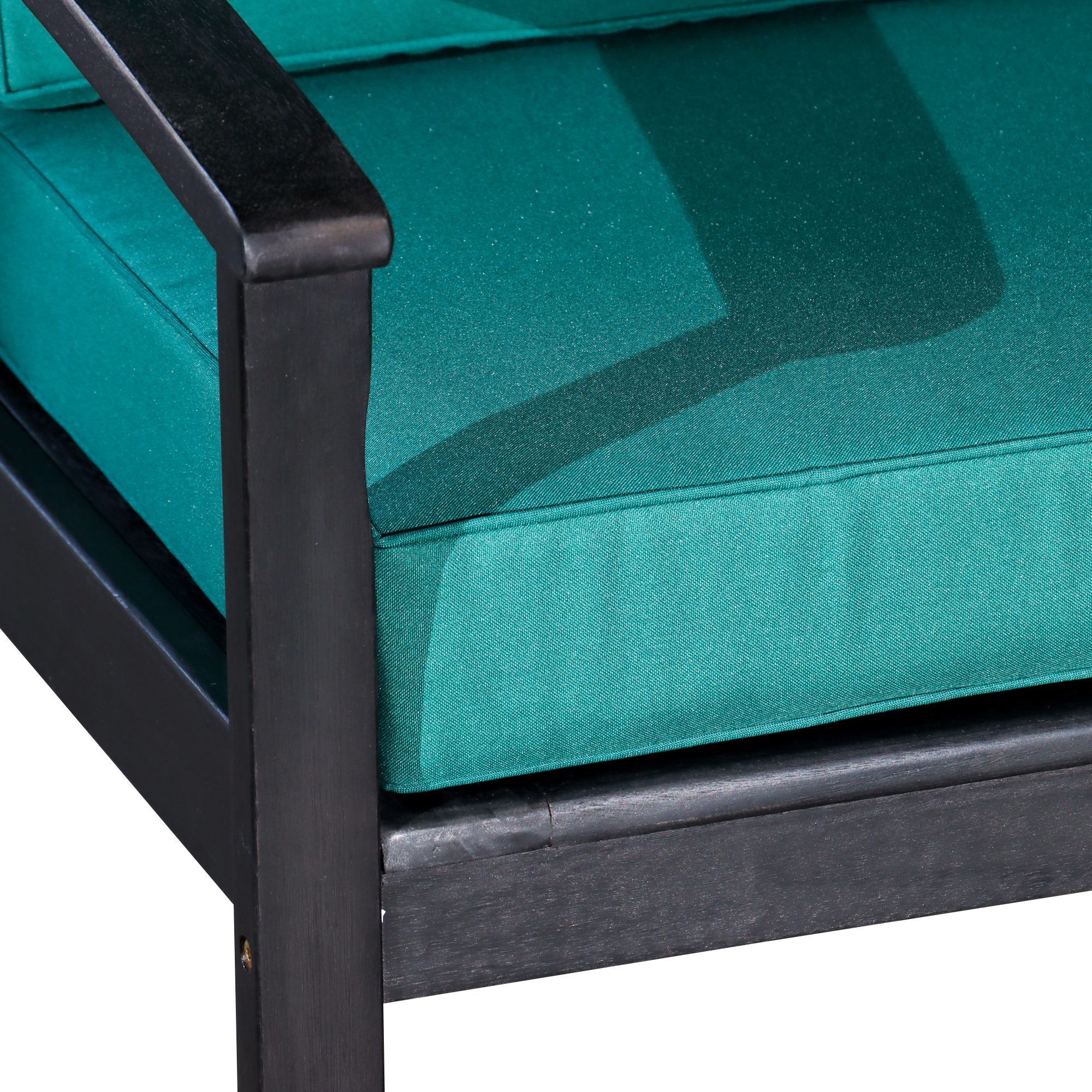 Deep Seat Eucalyptus Chair -  Espresso Finish -  Dark Green Cushions