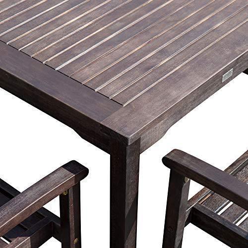 5 PCS Eucalyptus Dining Set - Espresso Finish