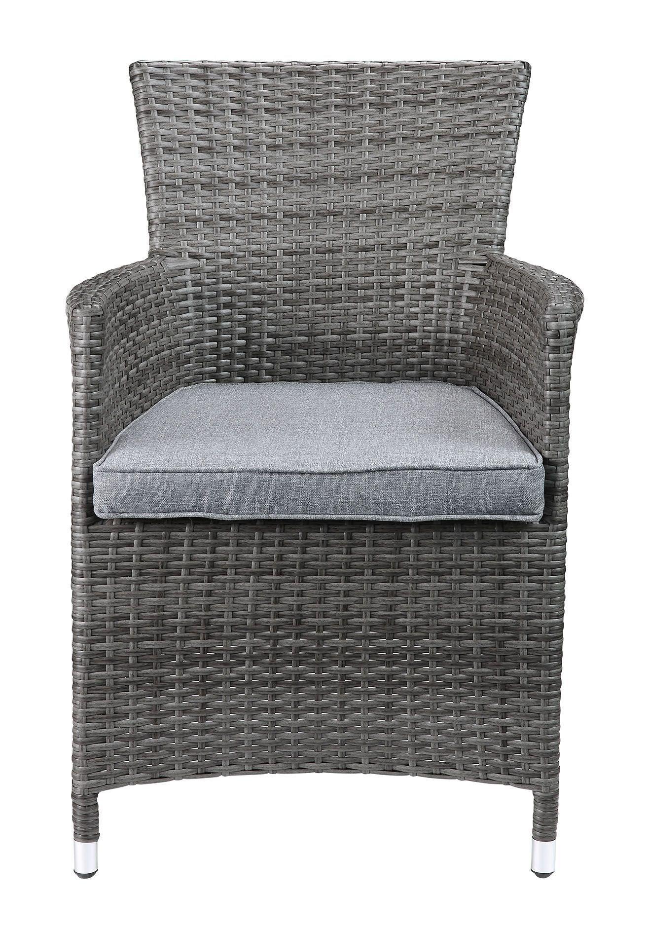 ACME Tashelle 2 PCS Patio Bistro Set in Gray Fabric and Gray Wicker