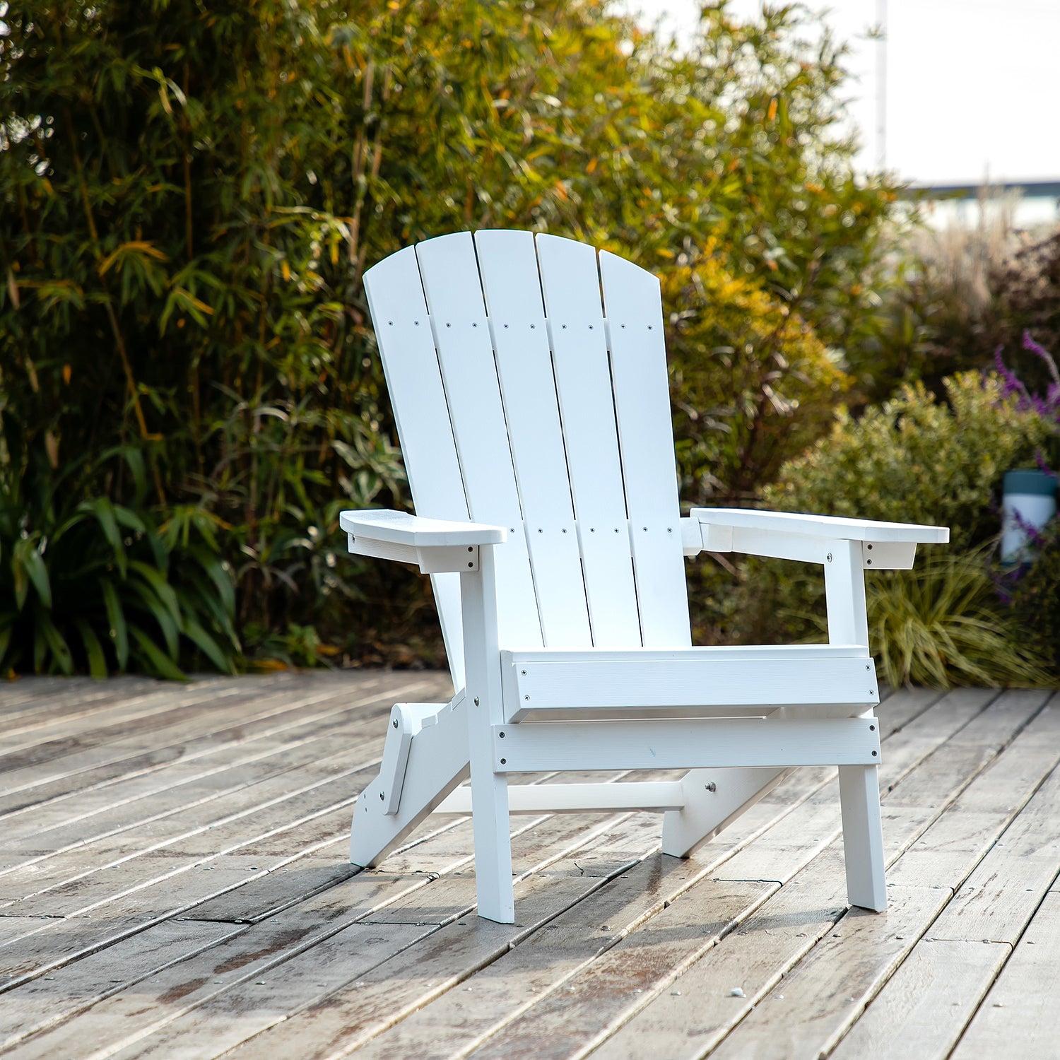 Plastic Folding Adirondack Chair - White image