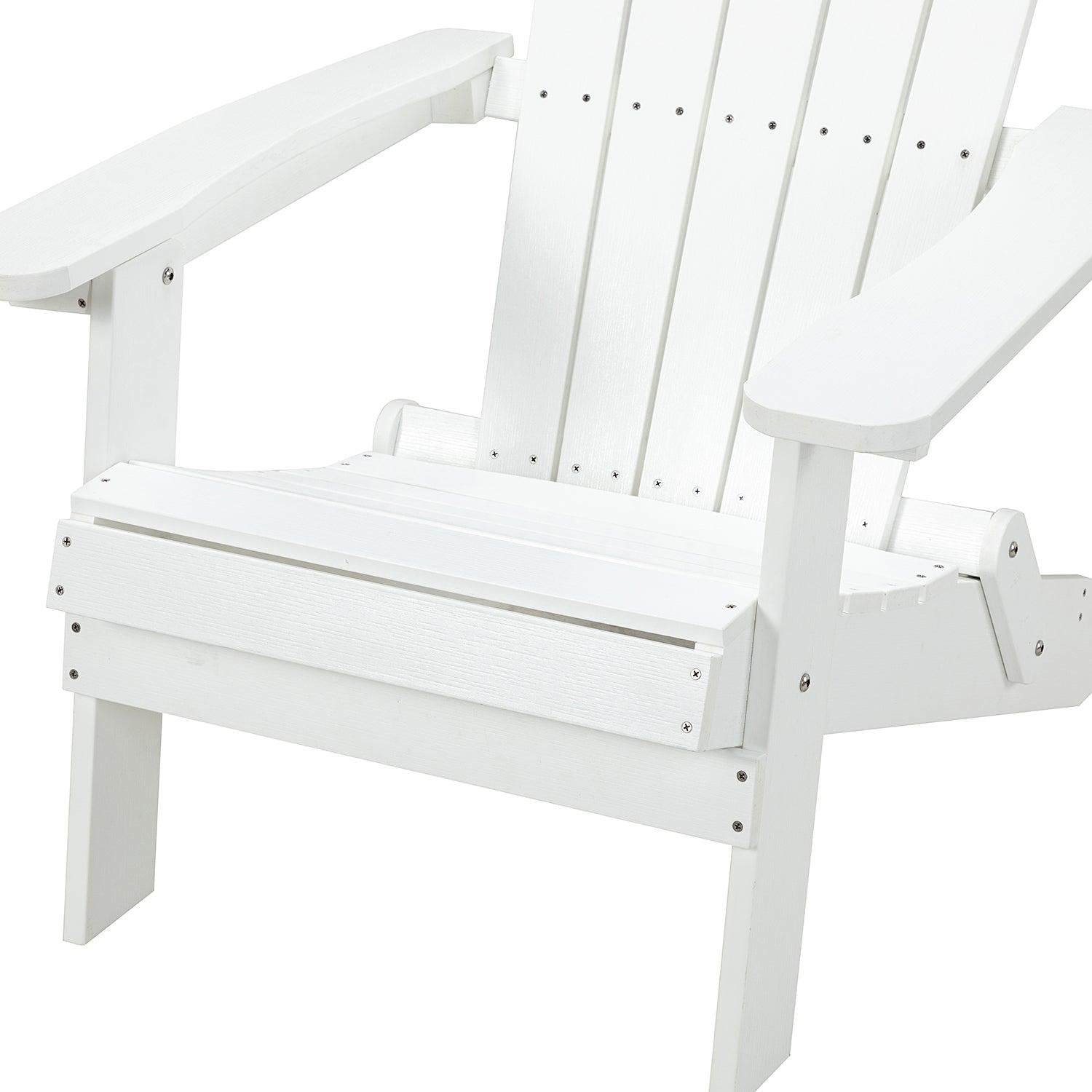 Plastic Folding Adirondack Chair - White