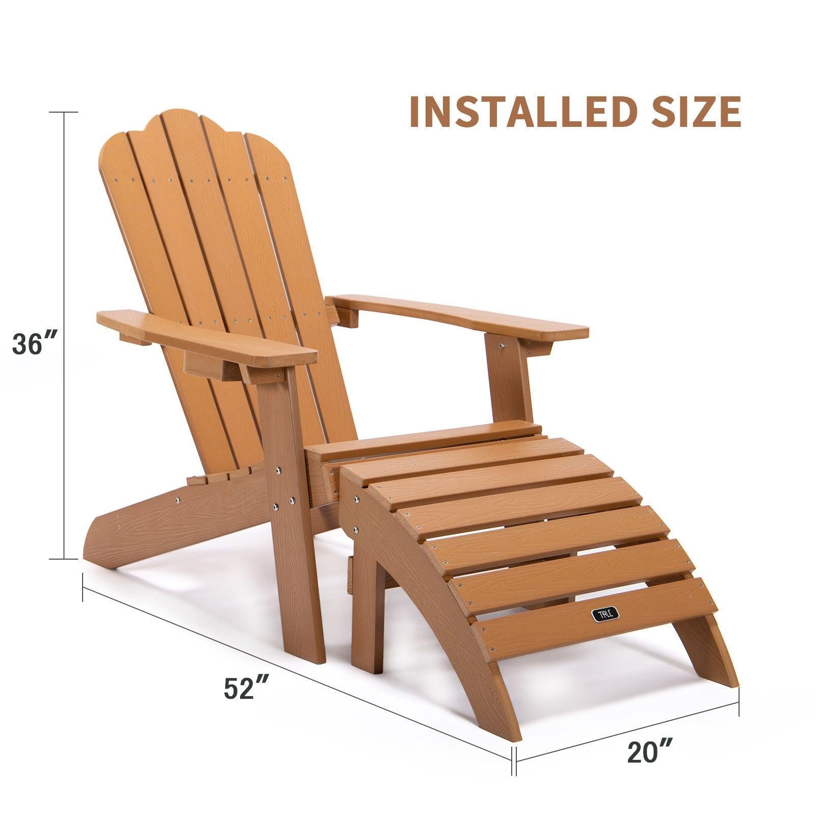 All-Weather and Fade-Resistant Adirondack Chair with Cup Holder Plastic