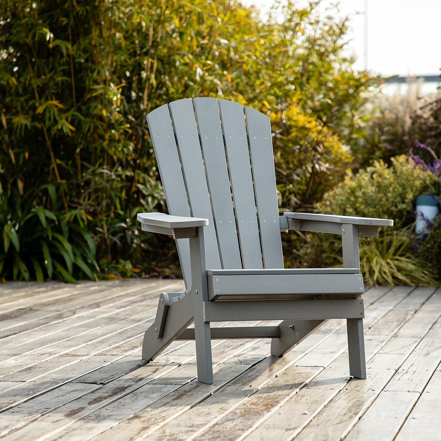 Plastic Folding Adirondack Chair - Gray image