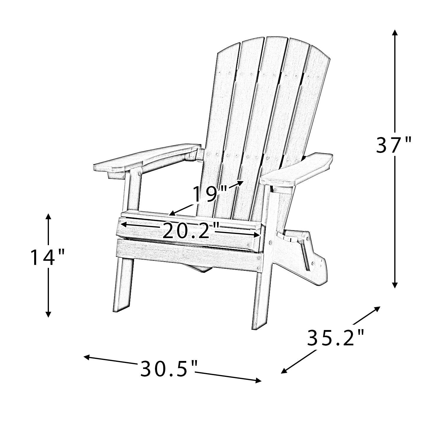 Plastic Folding Adirondack Chair - Blue