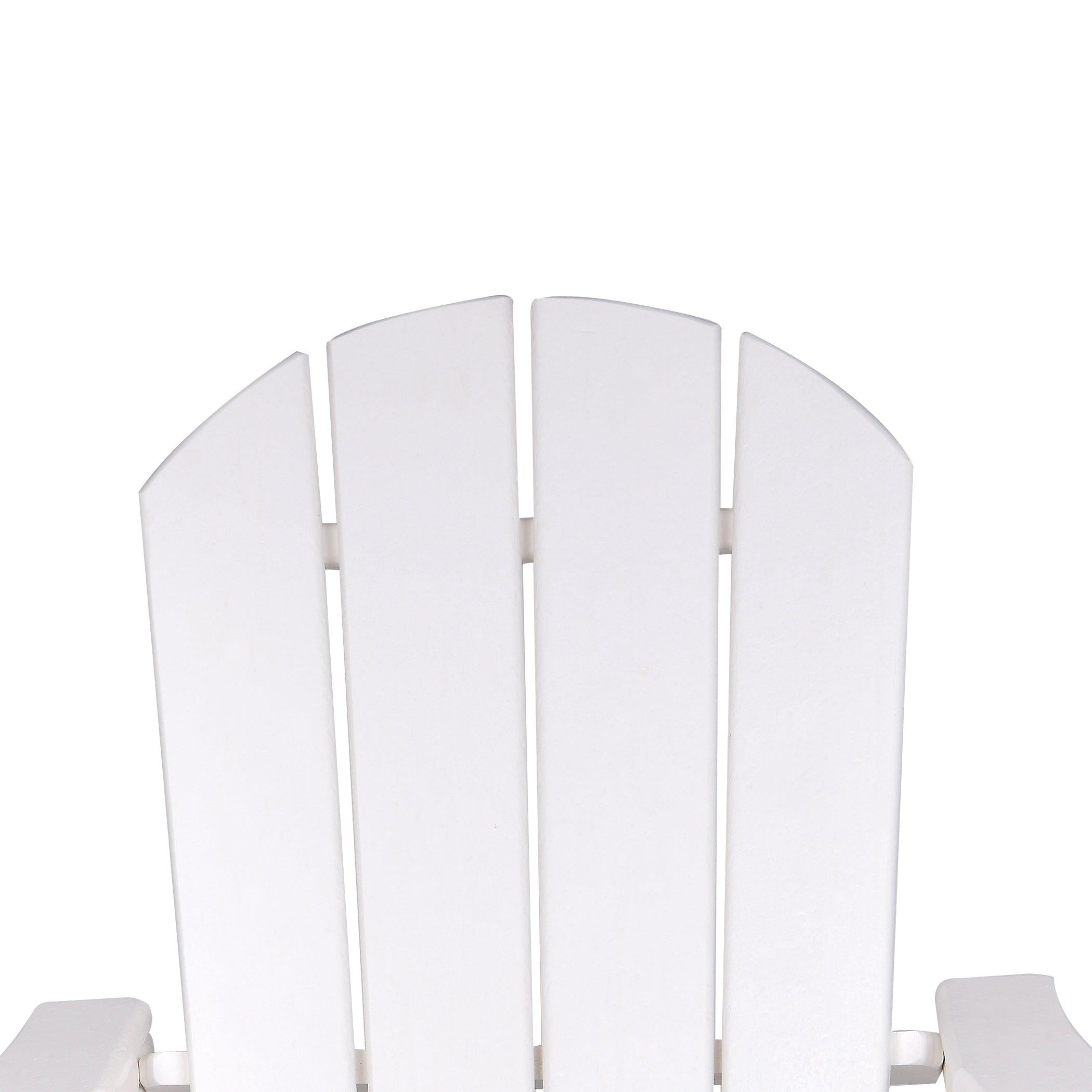 Outdoor Patio Sunlight Resistant HDPE Adirondack Chair - White