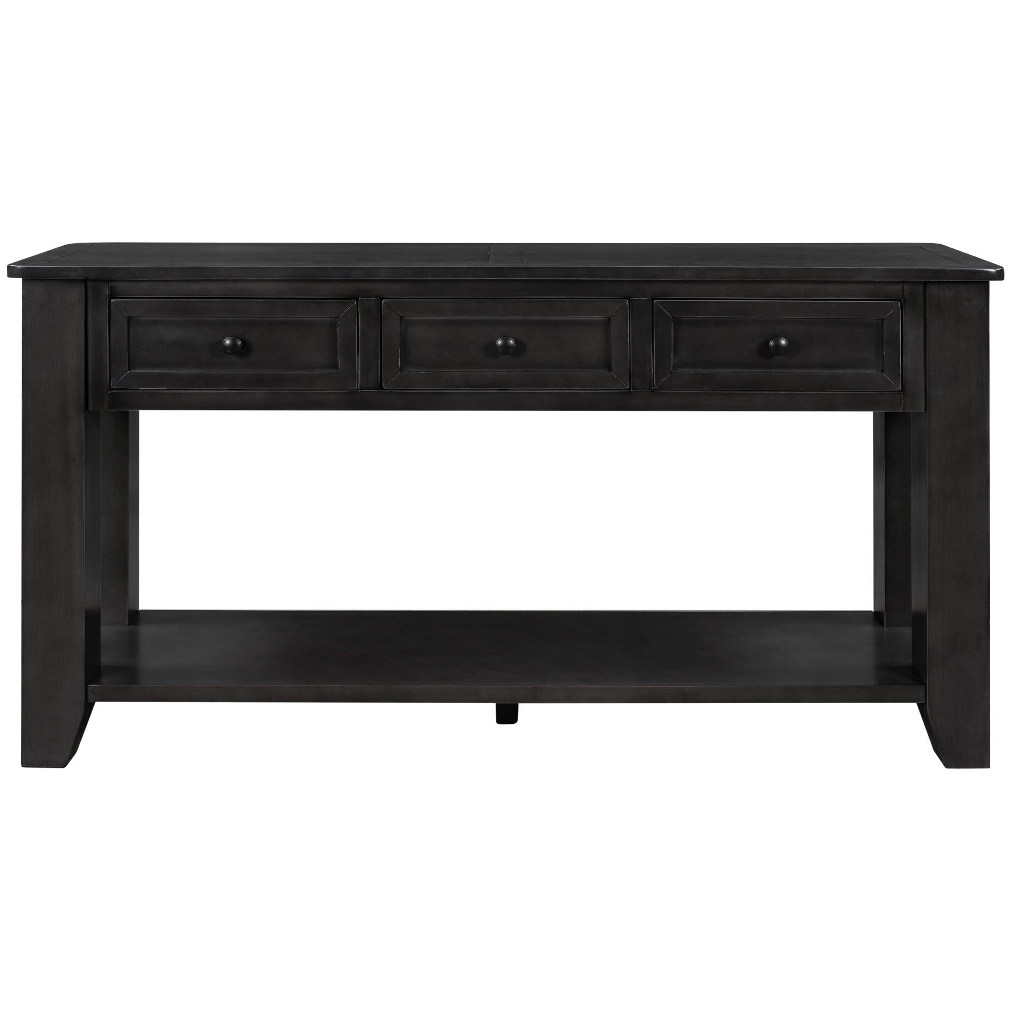 55''Modern Console Table Sofa Table for Living Room with 3 Drawers and 1 Shelf (As Same As WF288520AAB)