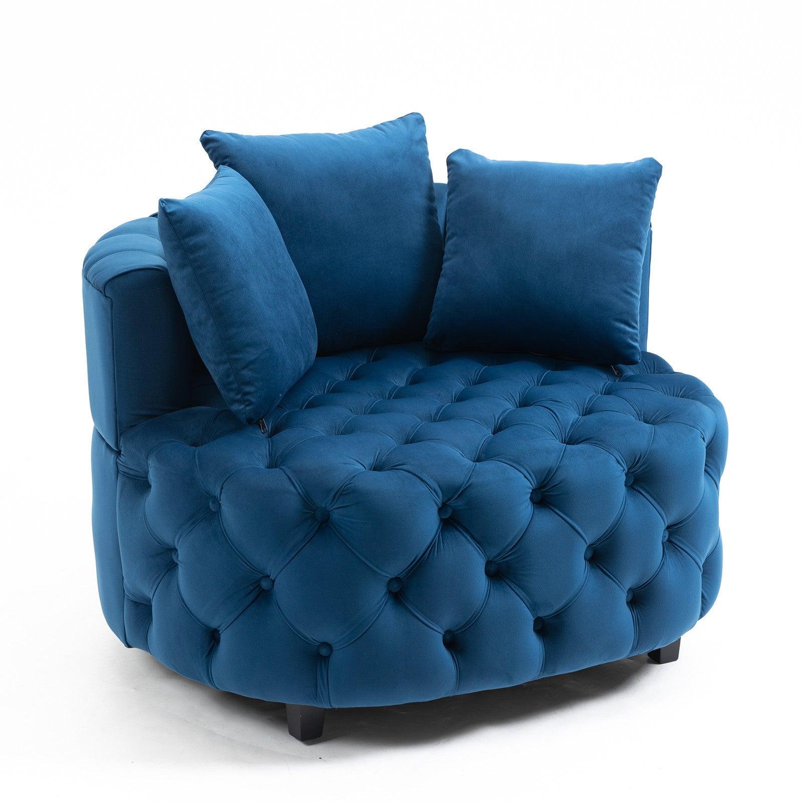 Furniture,Accent Chair / Classical Barrel Chair for living room /Modern Leisure Sofa Chair (Blue)