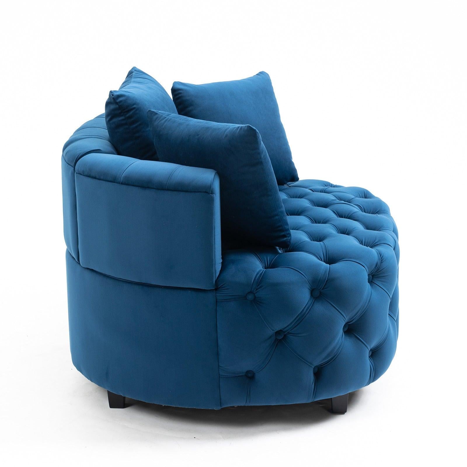 Furniture,Accent Chair / Classical Barrel Chair for living room /Modern Leisure Sofa Chair (Blue)