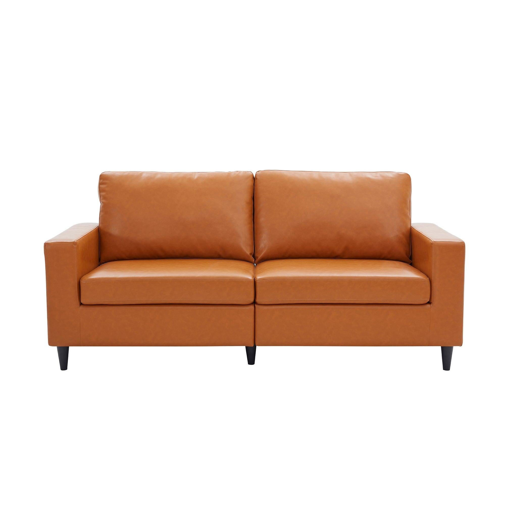 Modern Style  3 Seat Sofa  PU Leather Upholstered Couch Furniture for Home or Office (3-Seat Sofa) image